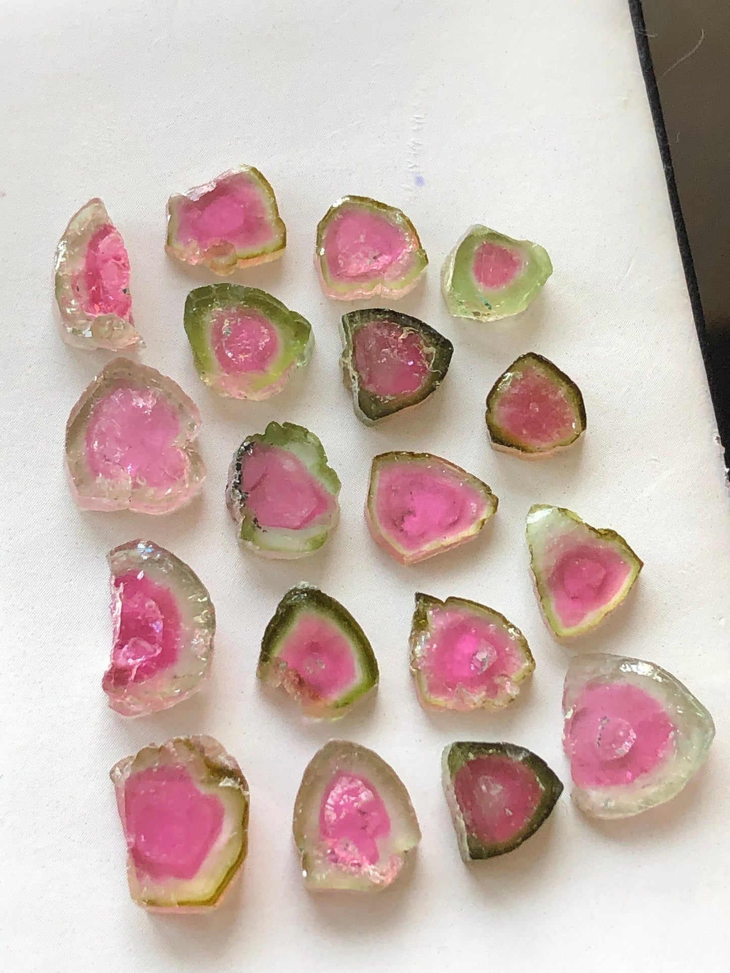 44.90 carats tourmaline slices available for sale