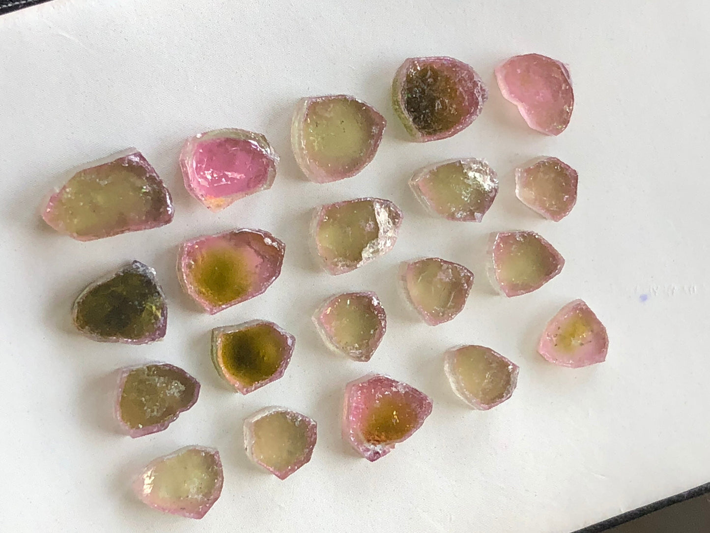 34.80 carats tourmaline slices