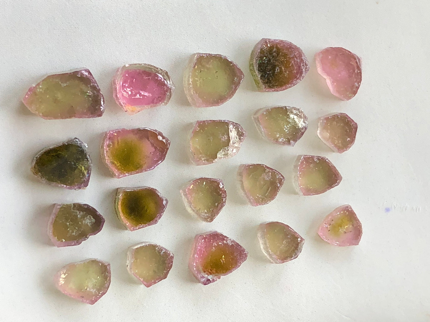 34.80 carats tourmaline slices