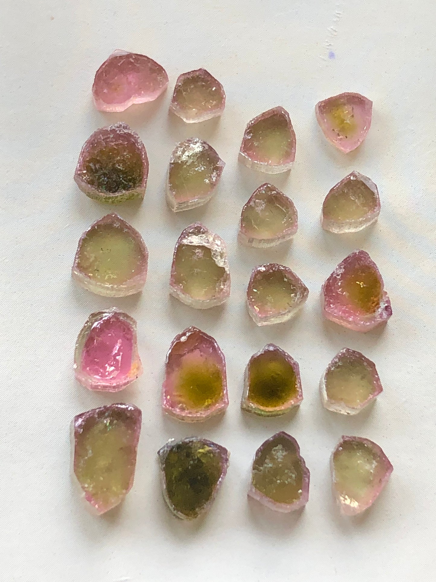 34.80 carats tourmaline slices