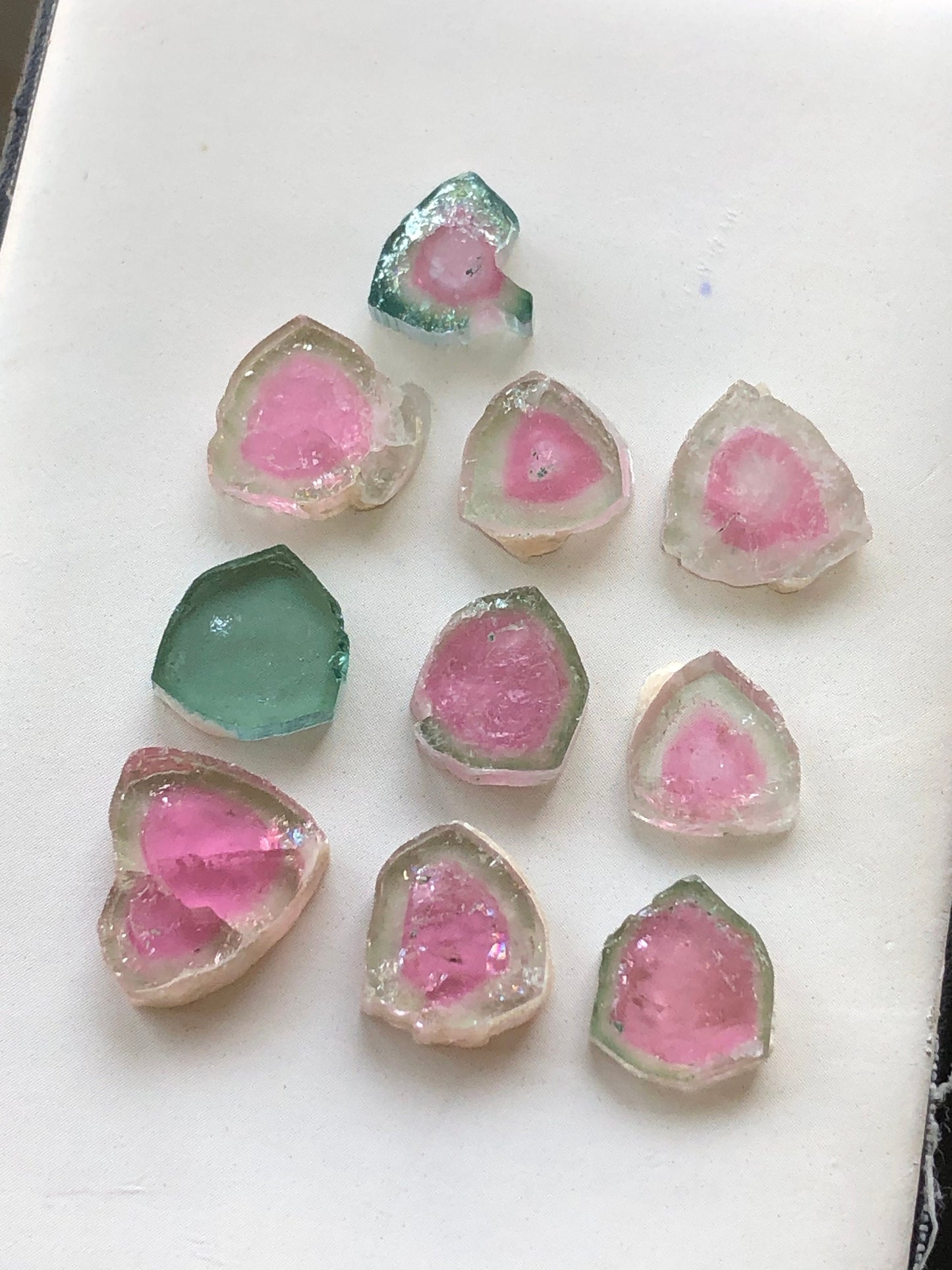 36.45 carats tourmaline slices available for sale