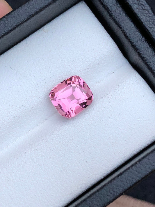 Pink tourmaline 2.65 carat cushion origin Afghanistan