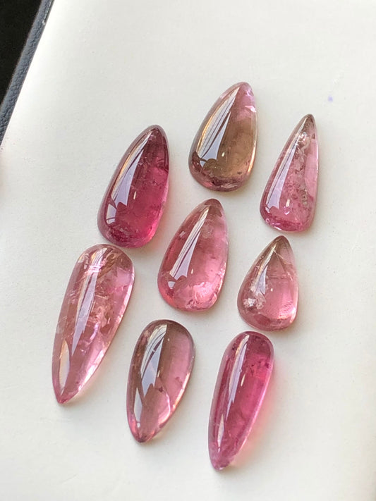 Pink tourmaline cabochons 41 carats flat back