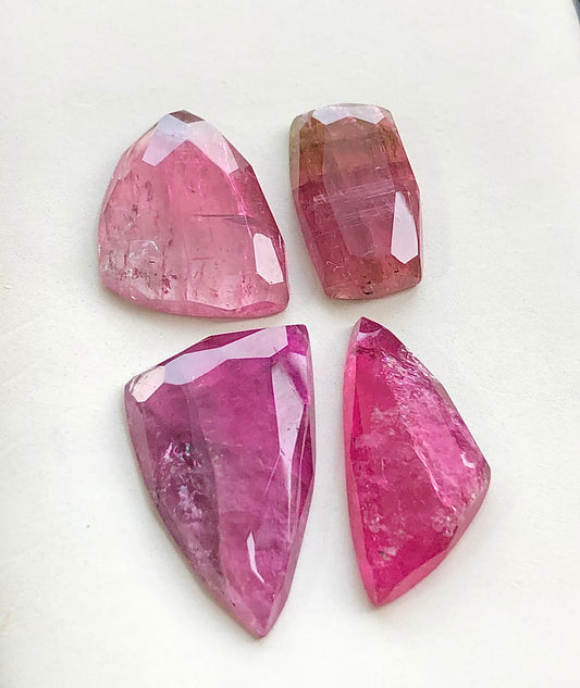 Pink tourmaline rose cuts natural 37 carats flat back perfect for jewellery