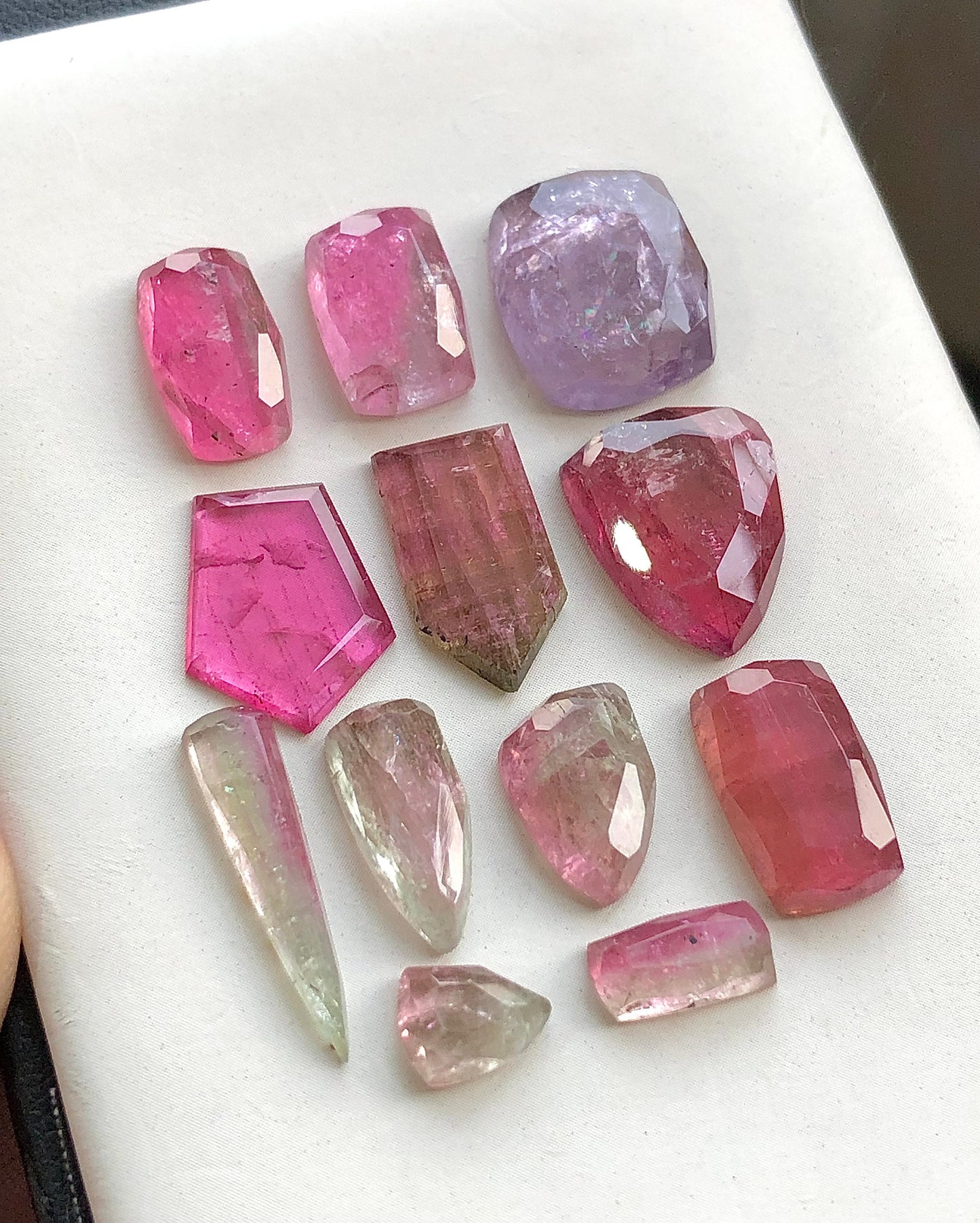 Multi tourmaline rose cuts 43 carats flat back natural