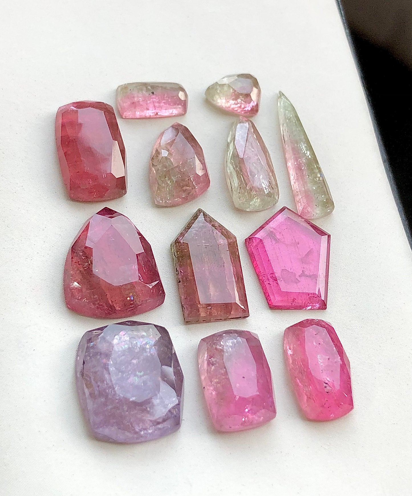 Multi tourmaline rose cuts 43 carats flat back natural