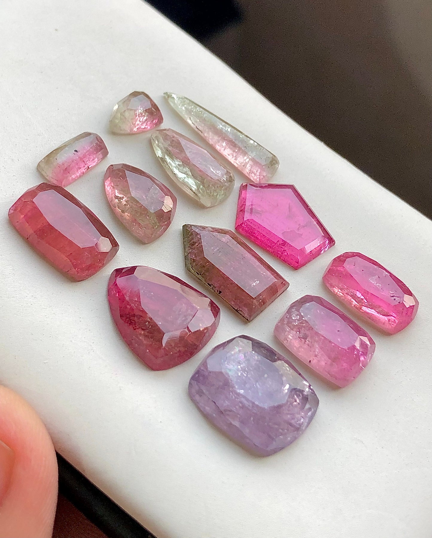 Multi tourmaline rose cuts 43 carats flat back natural