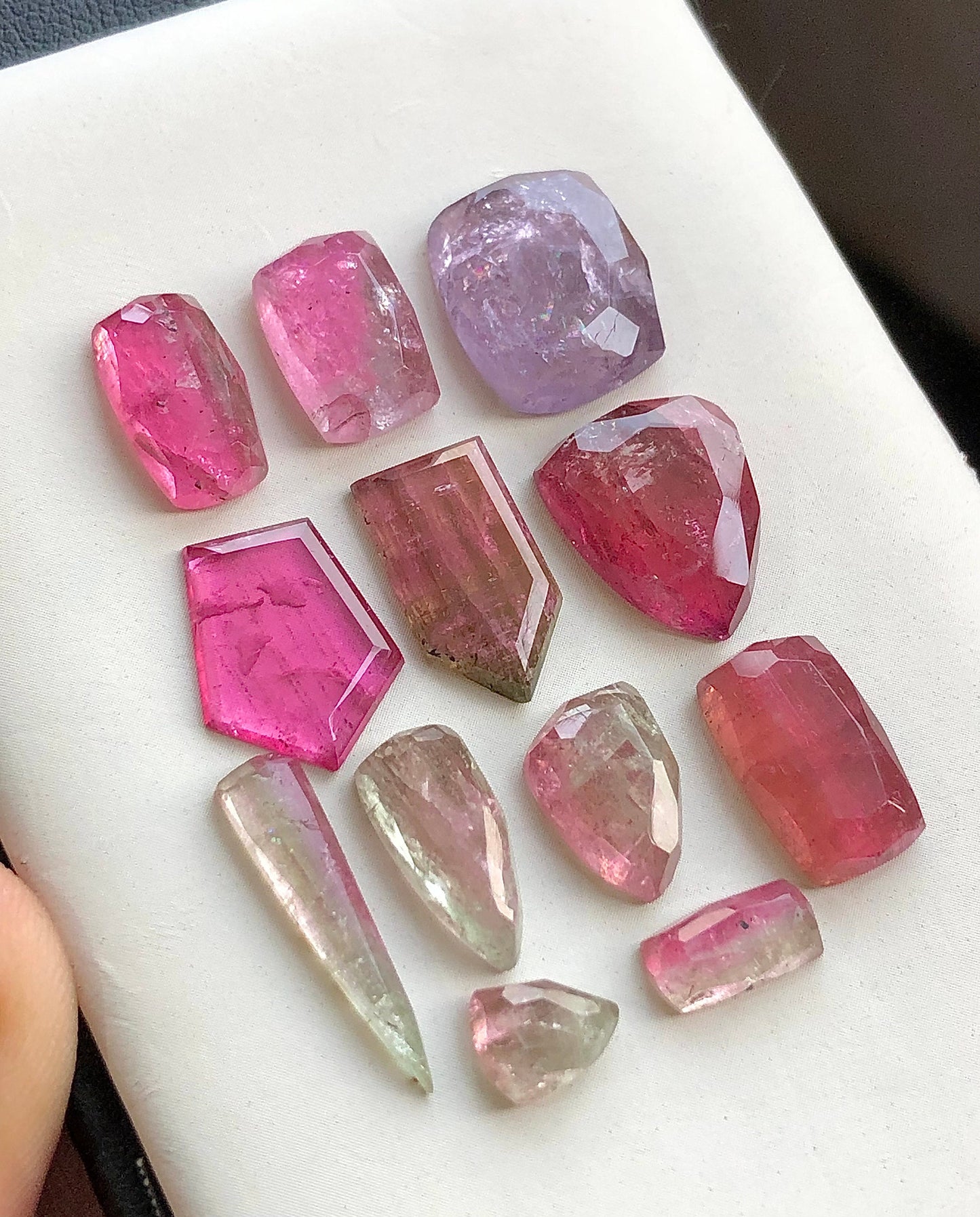 Multi tourmaline rose cuts 43 carats flat back natural