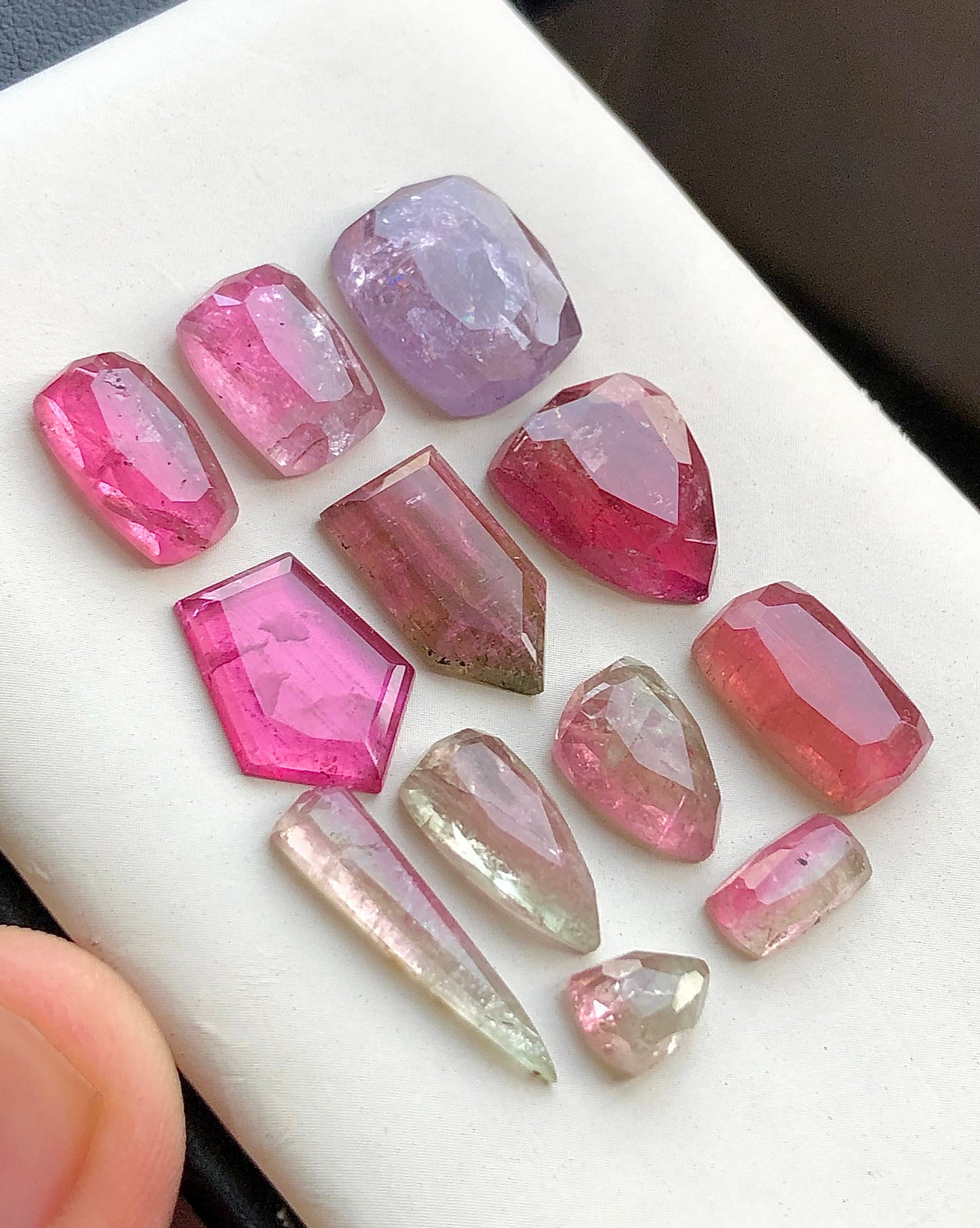 Multi tourmaline rose cuts 43 carats flat back natural