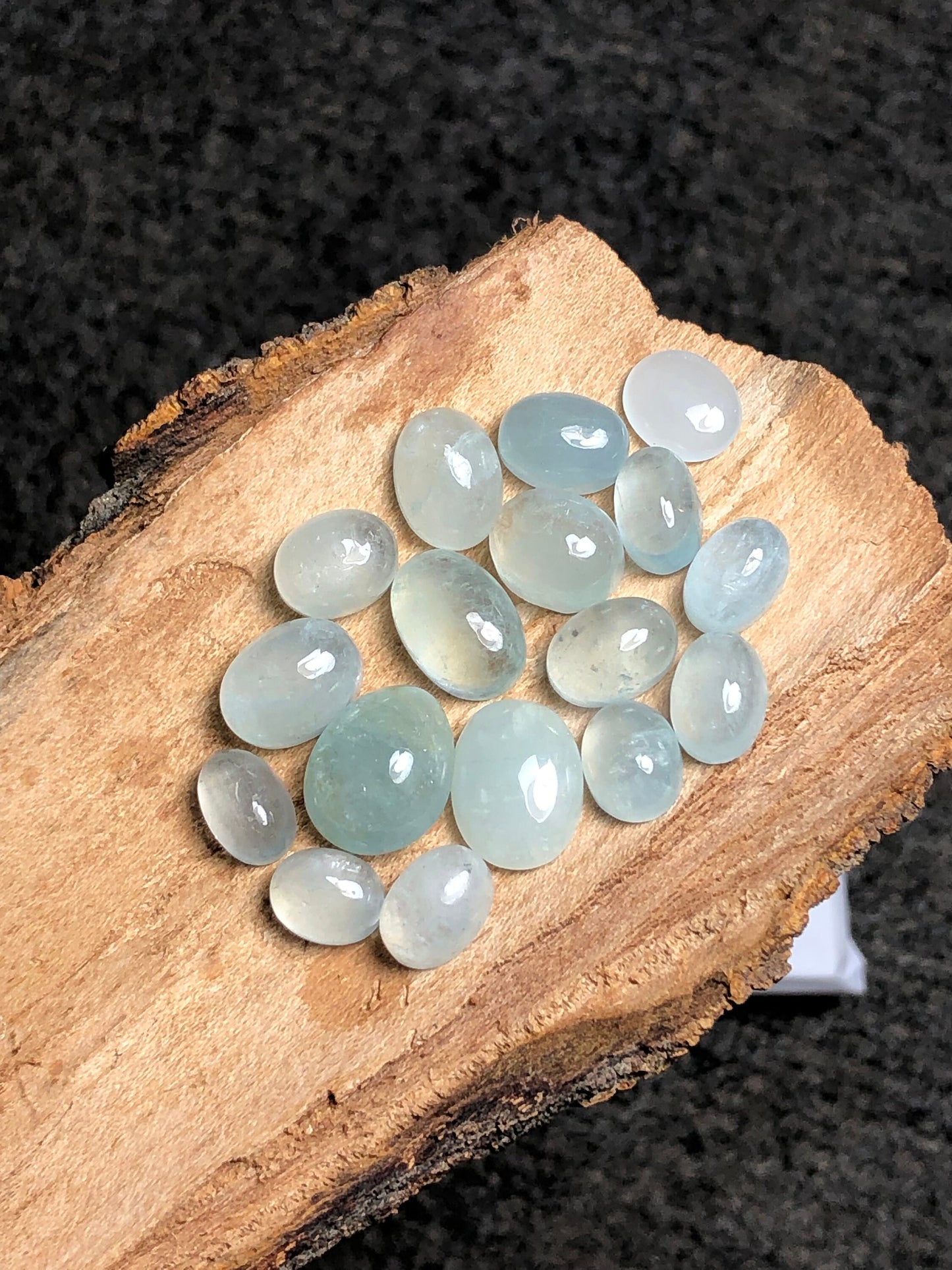 Natural aquamarine cabochons 72 carats oval shaped