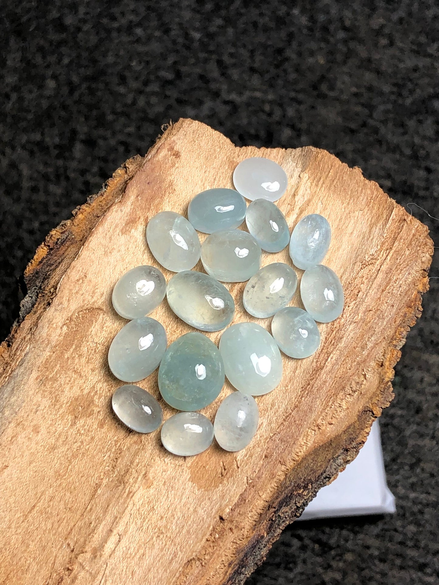 Natural aquamarine cabochons 72 carats oval shaped