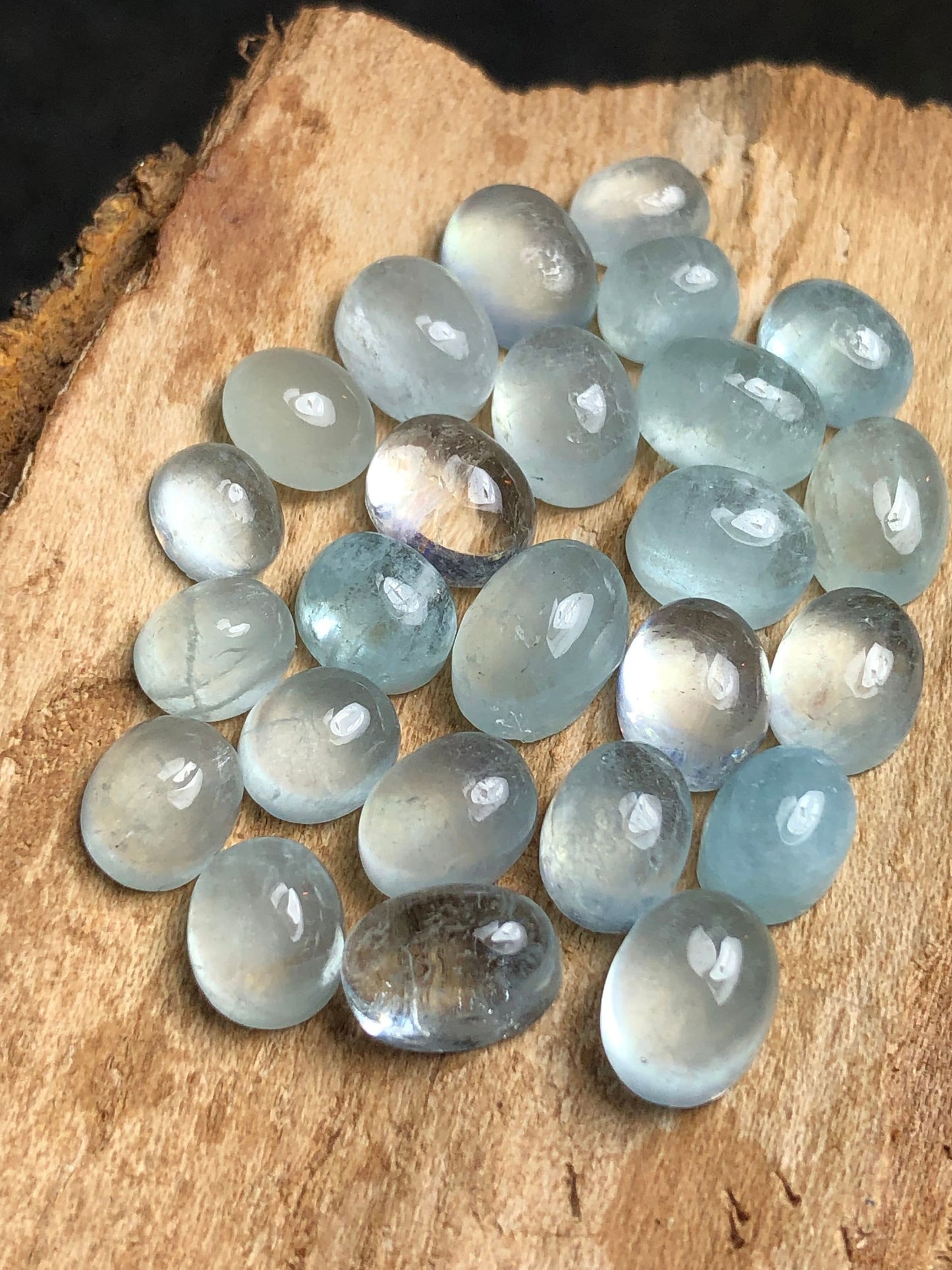 Natural aquamarine cabochons 57 carats