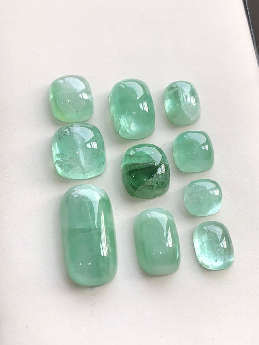 Natural mint green tourmaline cabochons 53.70 carats