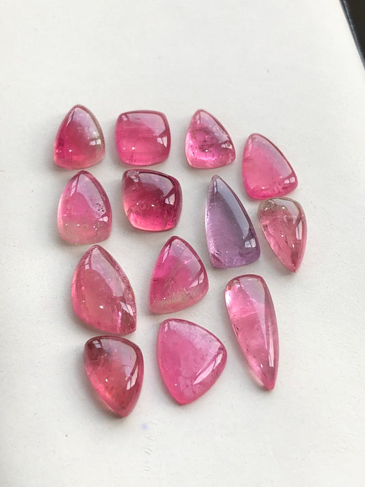 Pink tourmaline cabochons flat back 28.20 carats