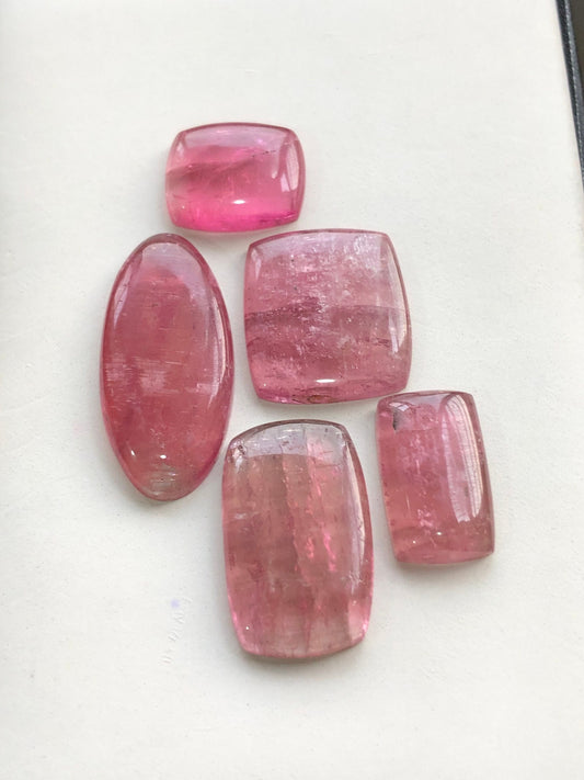 Pink tourmaline cabochons flat back 52 carats