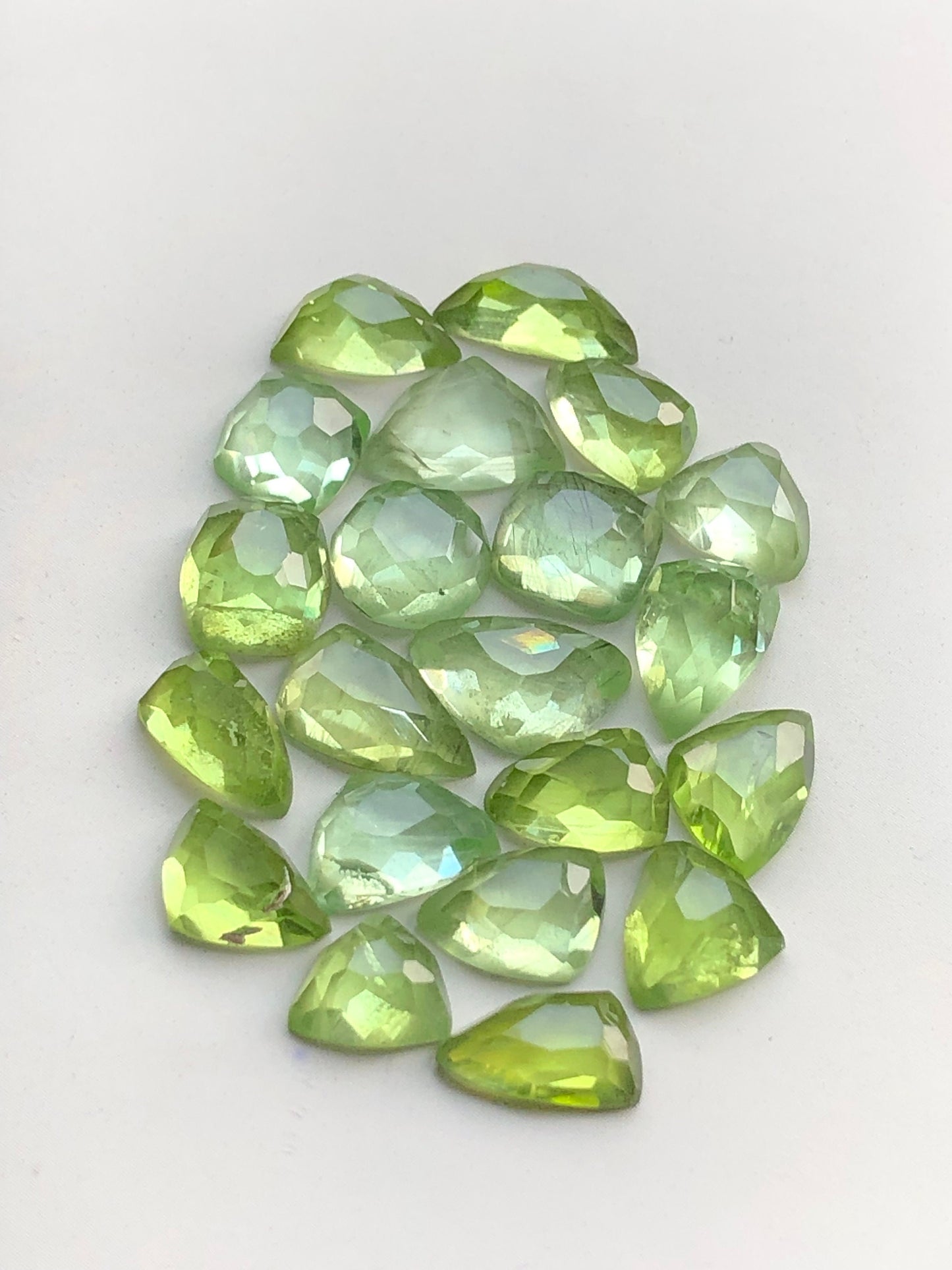 Peridot rose cuts natural flat back 43 carats