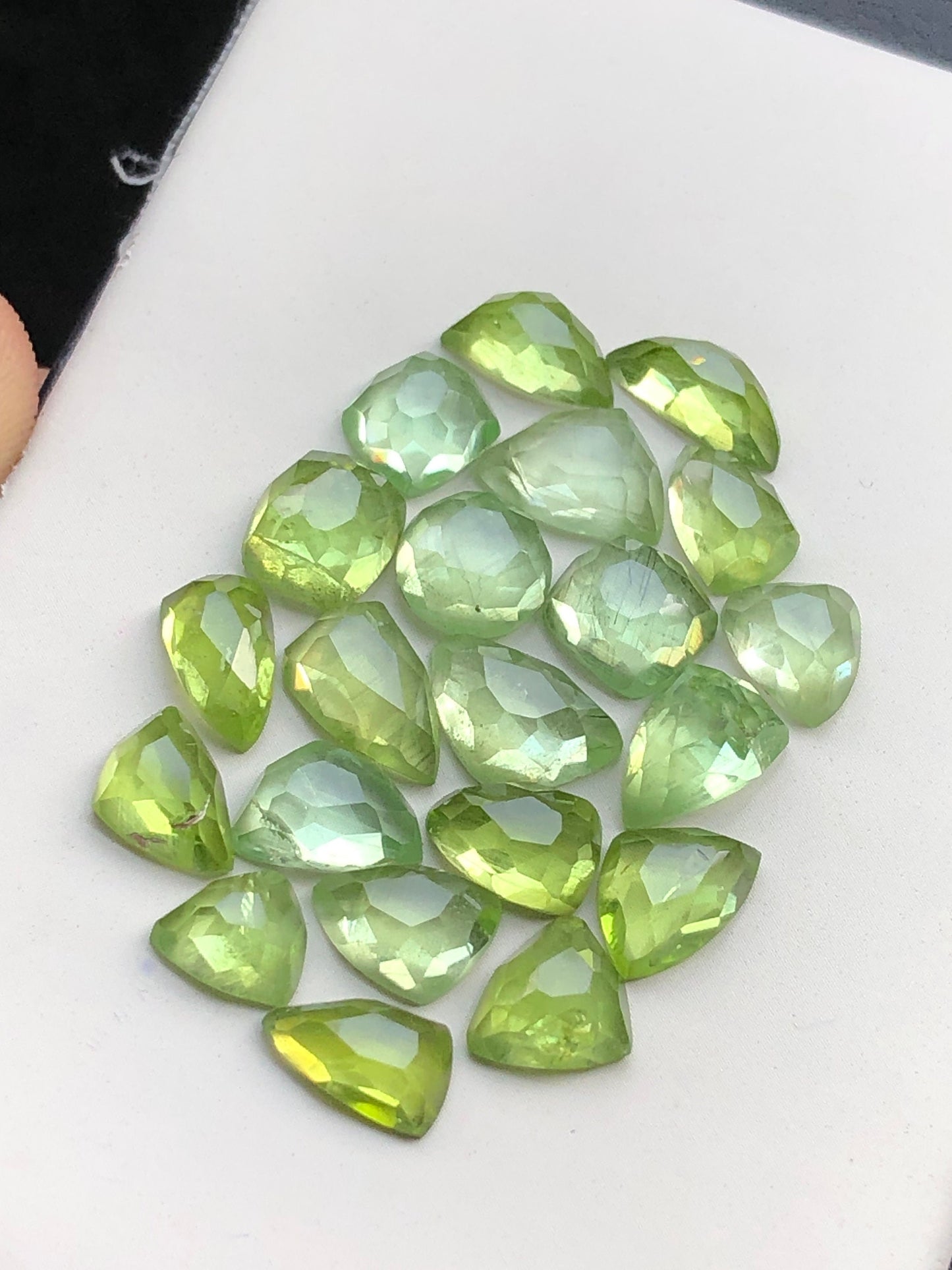 Peridot rose cuts natural flat back 43 carats