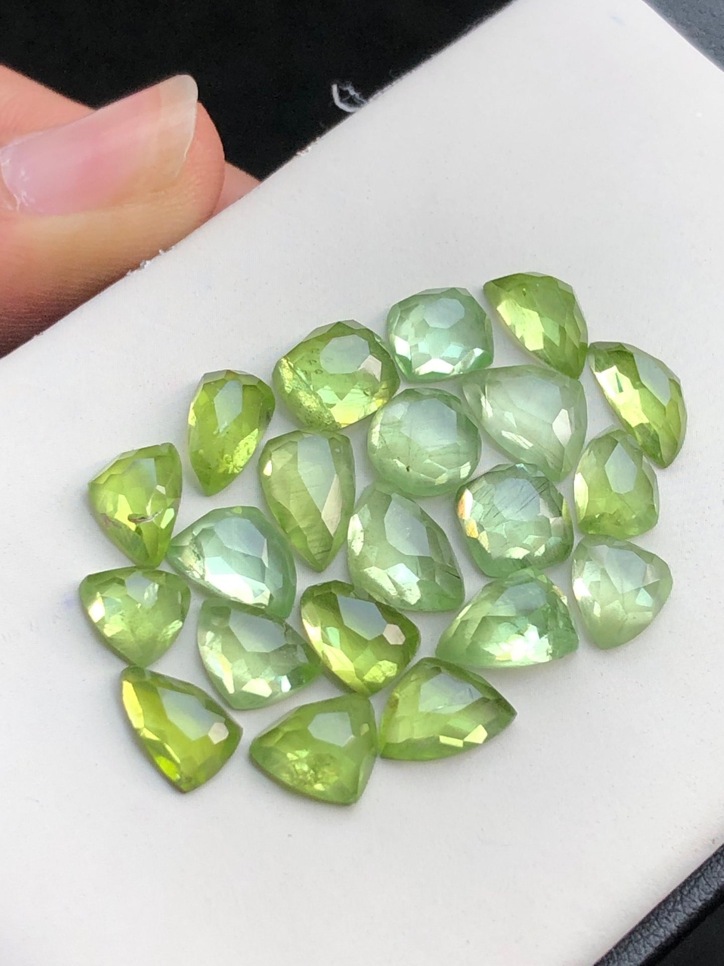 Peridot rose cuts natural flat back 43 carats