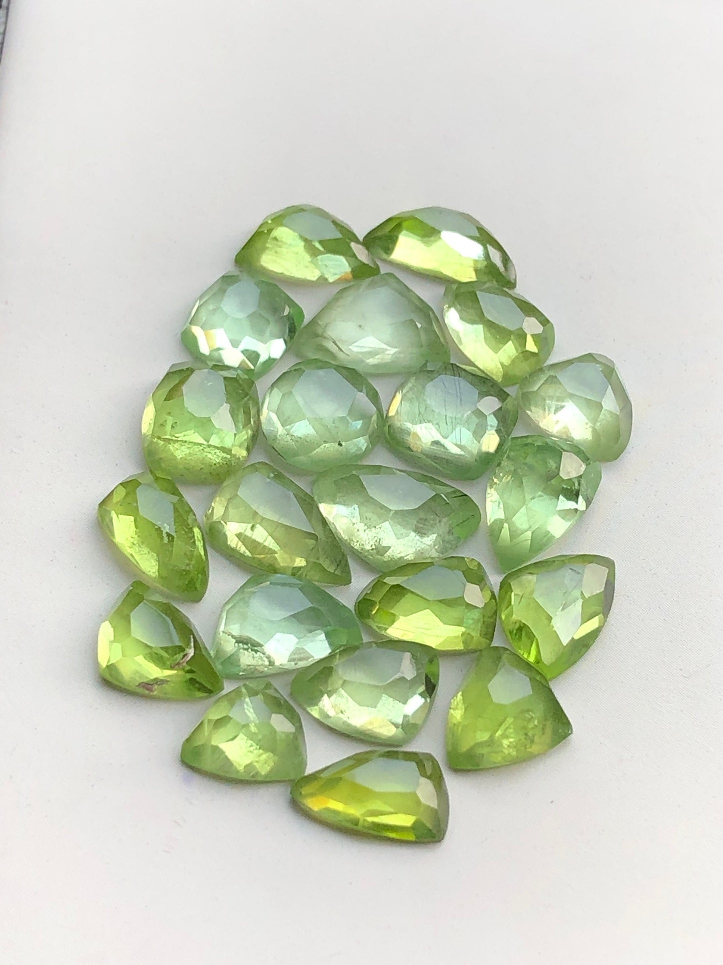 Peridot rose cuts natural flat back 43 carats