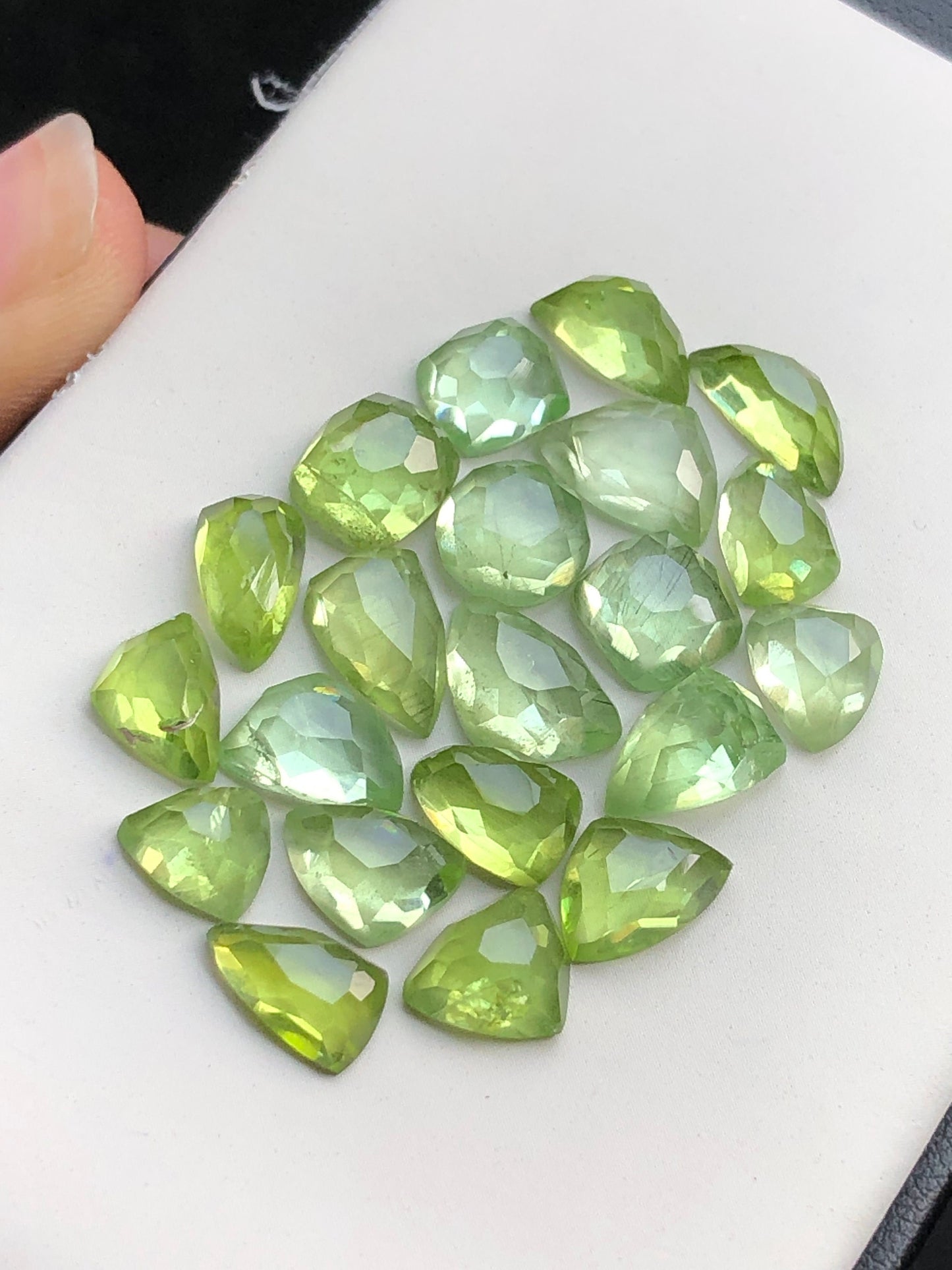 Peridot rose cuts natural flat back 43 carats