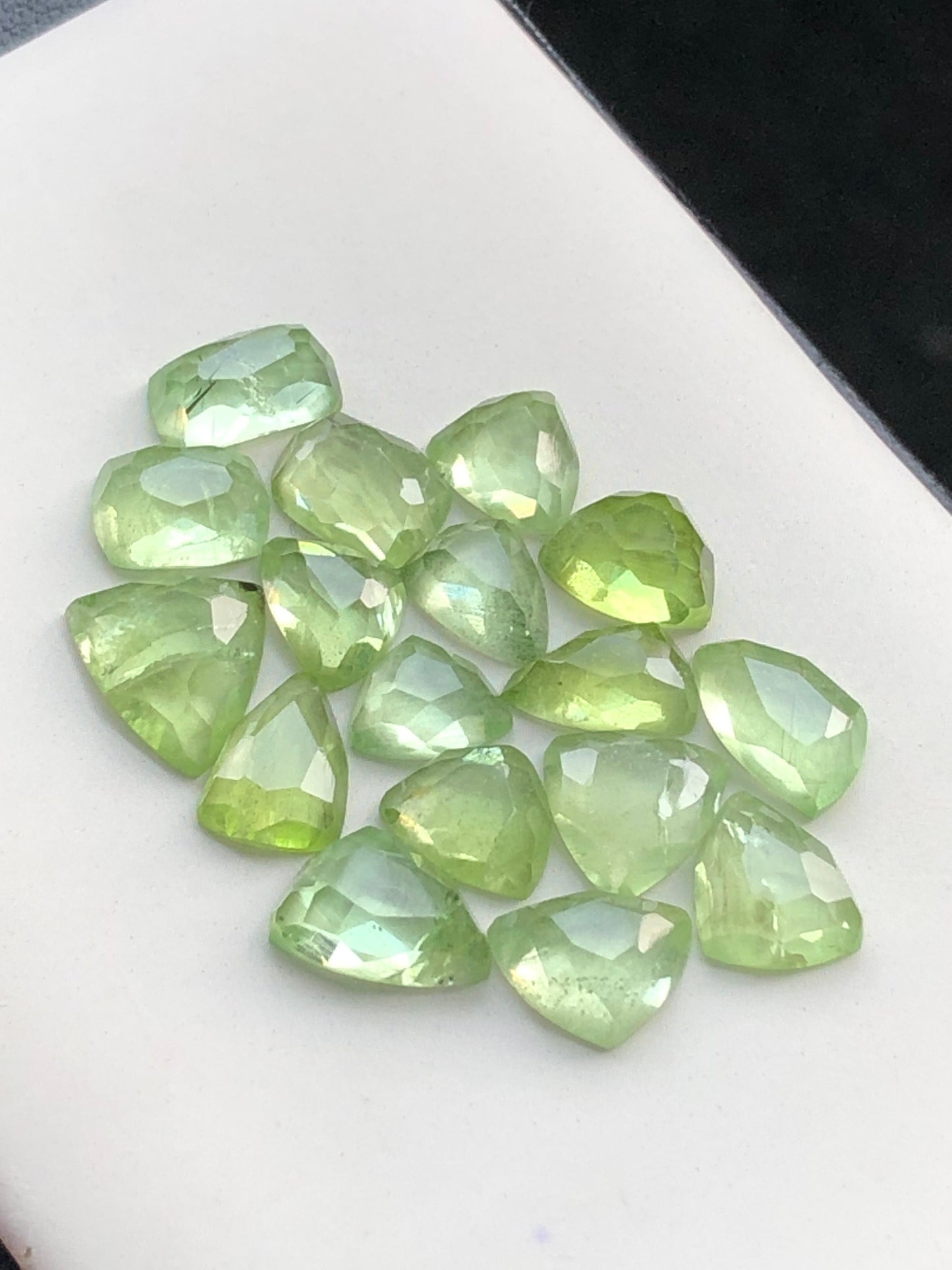 Peridot rose cuts natural 58 carats flat bacj