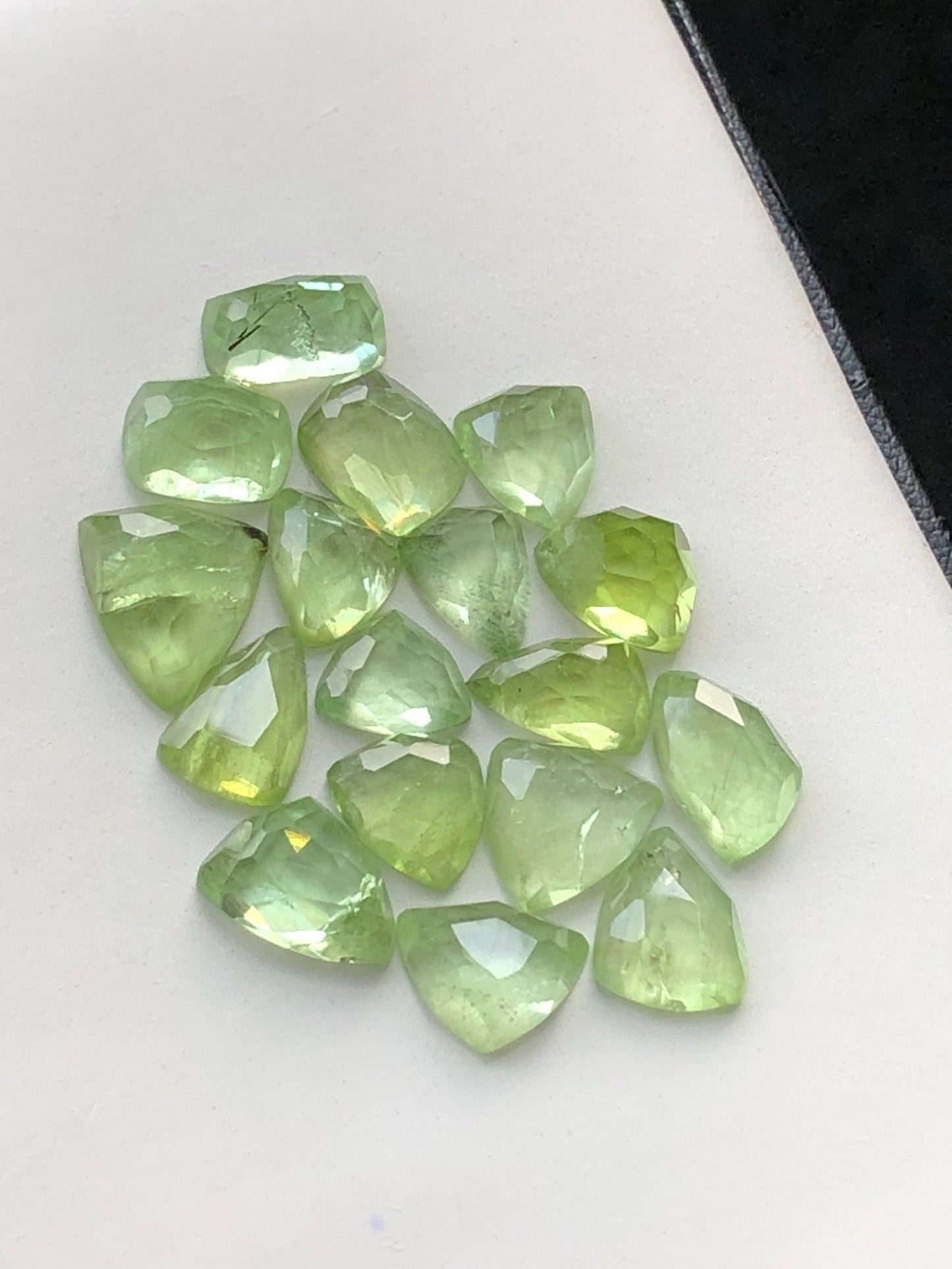 Peridot rose cuts natural 58 carats flat bacj