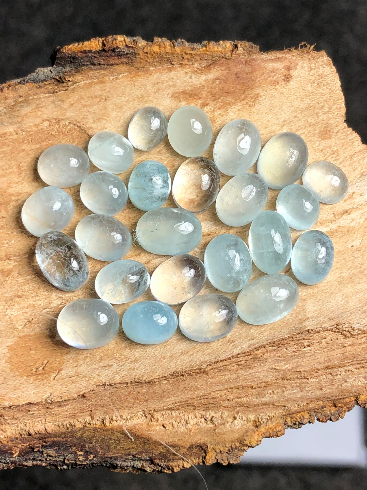 Natural aquamarine cabochons 57 carats