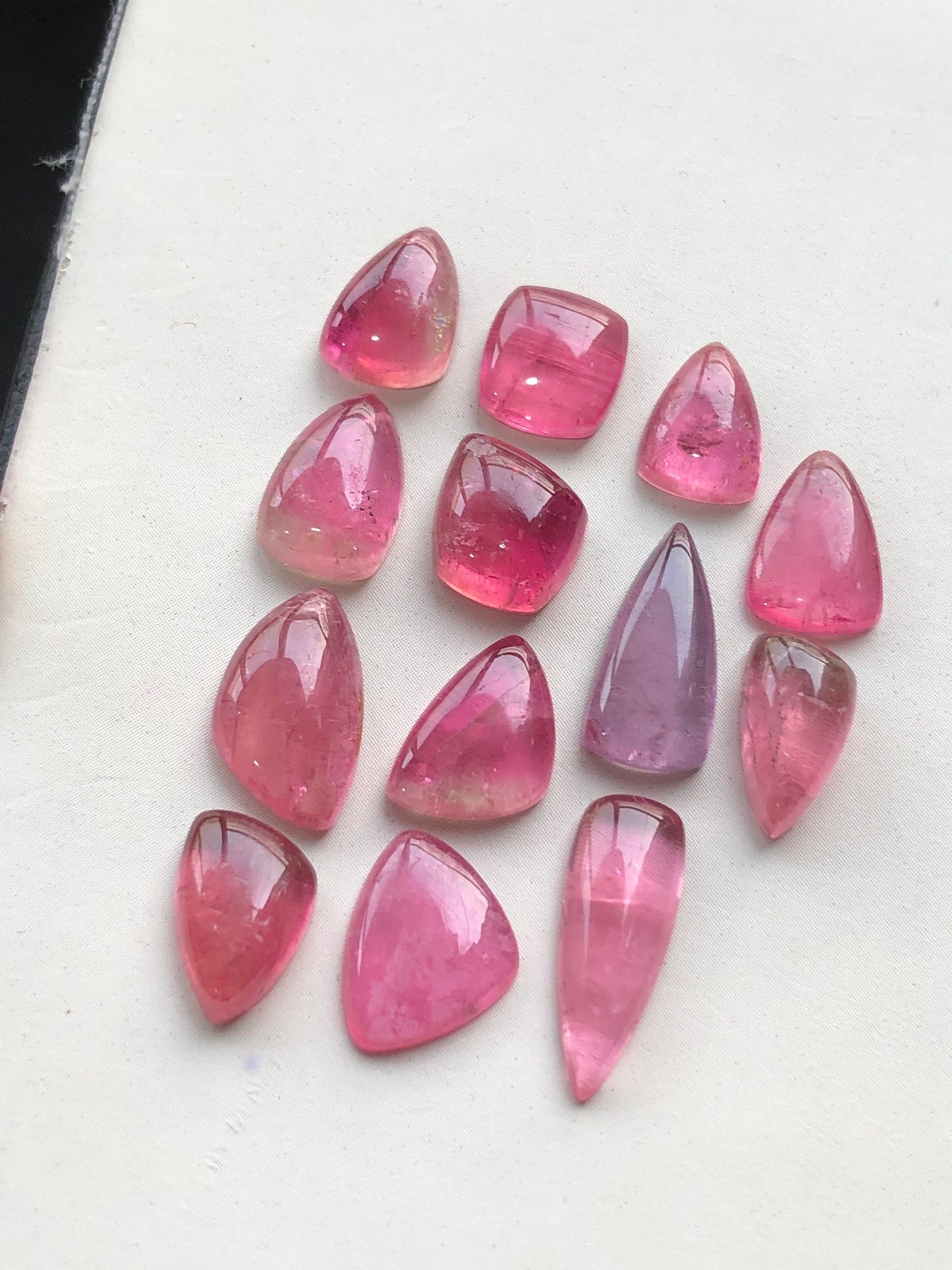 Pink tourmaline cabochons flat back 28.20 carats