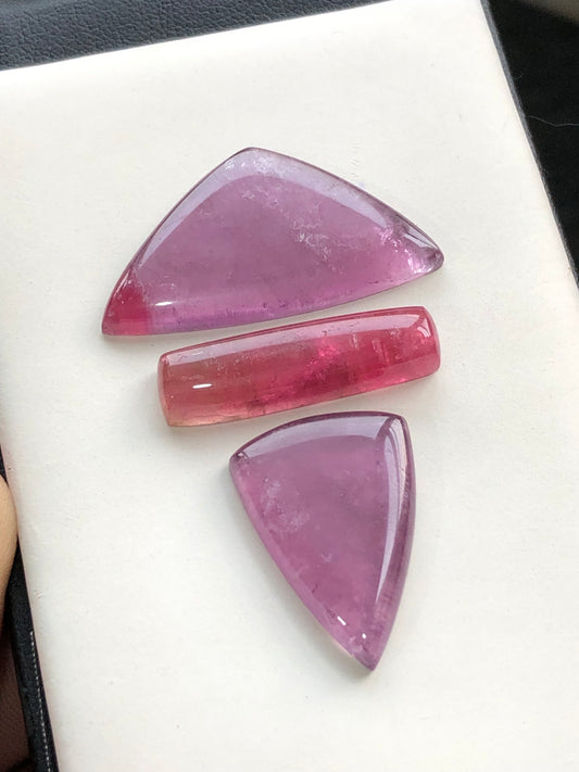 Purple and red tourmaline cabochons perfect for pendant 56 carats