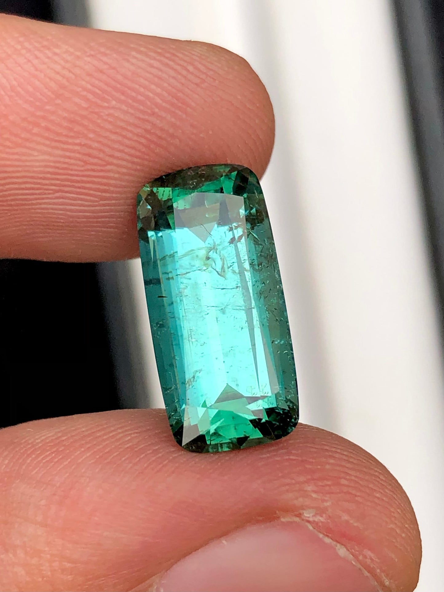 Greenish blue tourmaline 8.40 carat natural