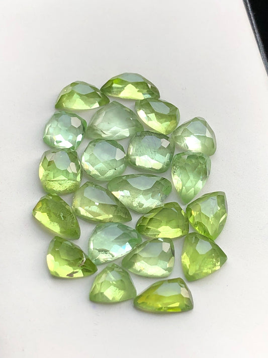 Peridot rose cuts natural flat back 43 carats