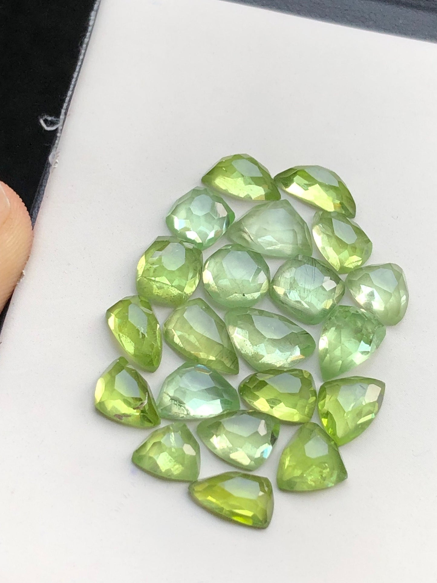 Peridot rose cuts natural flat back 43 carats