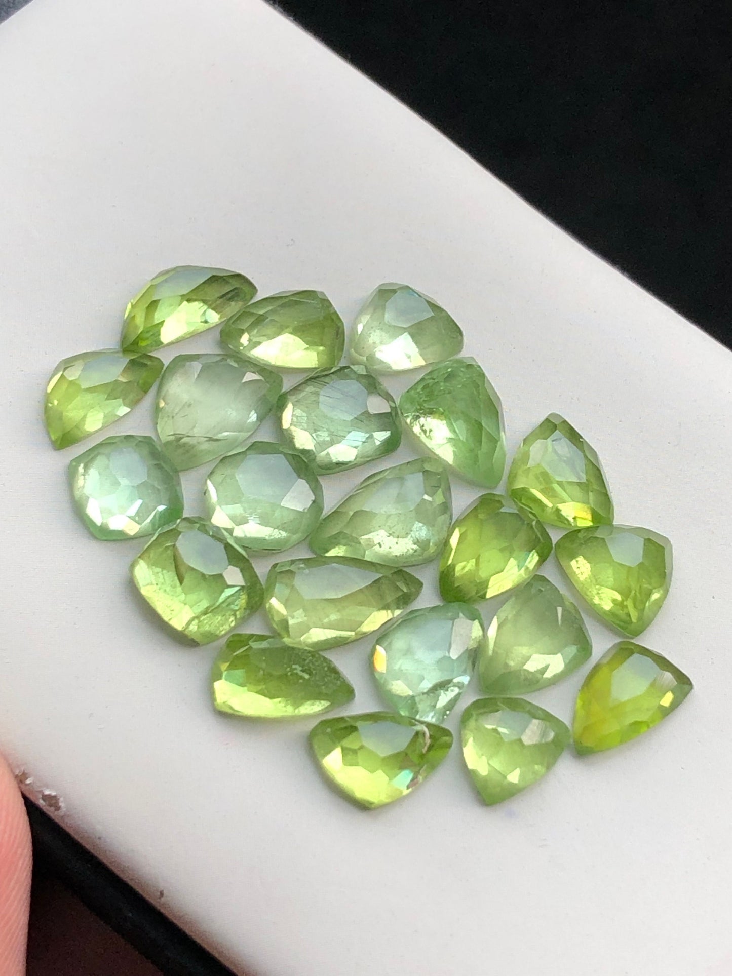 Peridot rose cuts natural flat back 43 carats