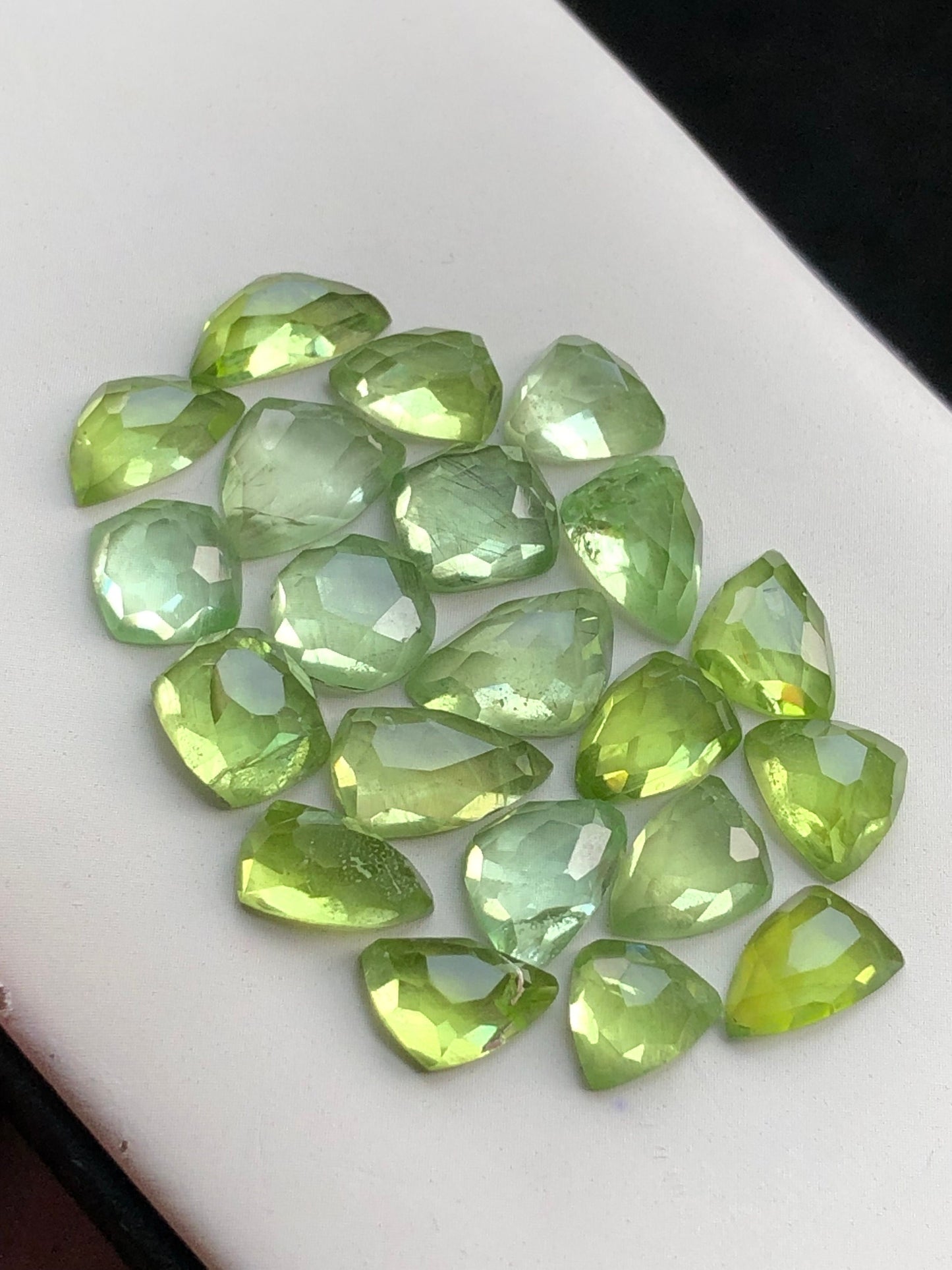 Peridot rose cuts natural flat back 43 carats