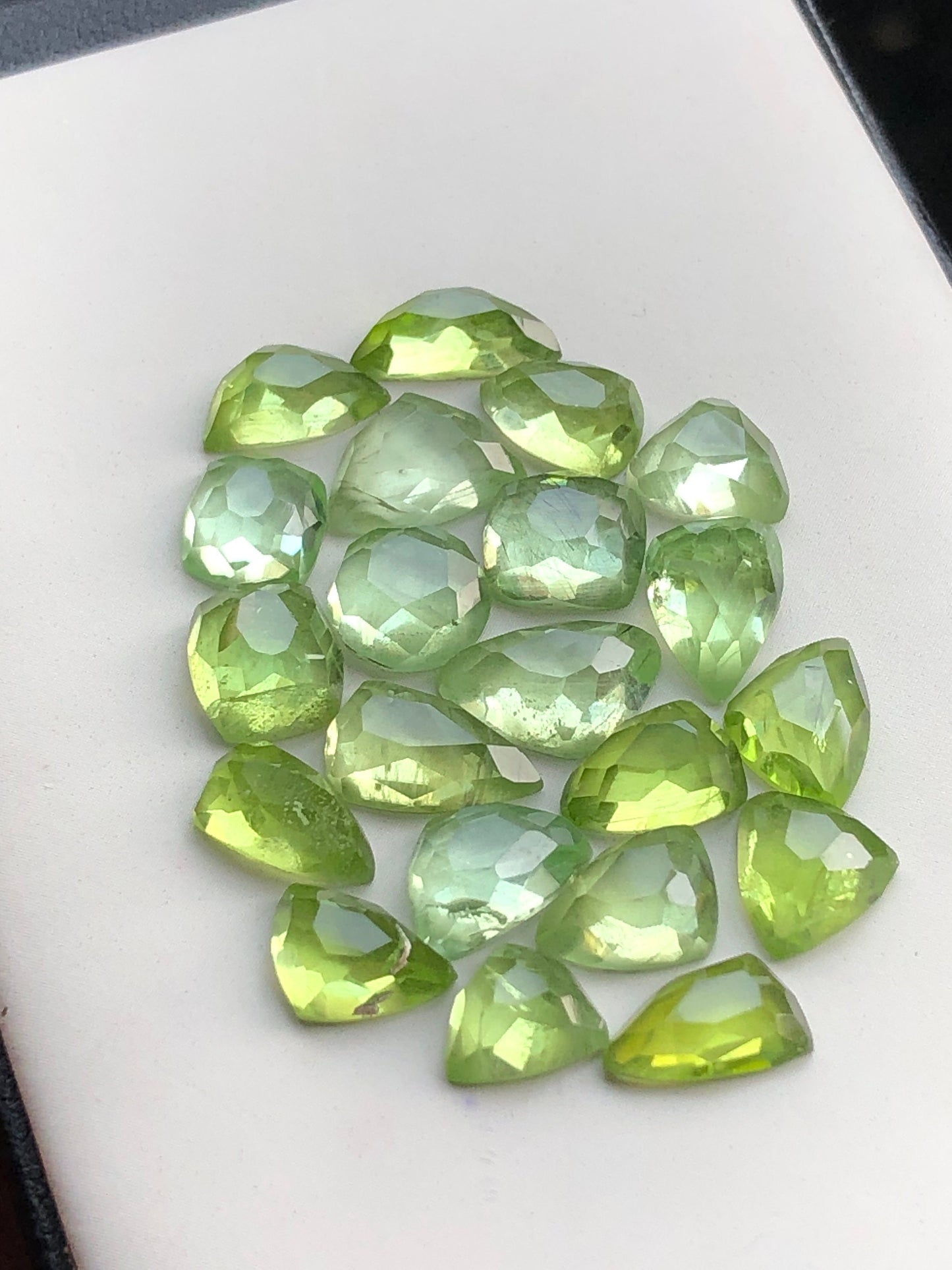 Peridot rose cuts natural flat back 43 carats