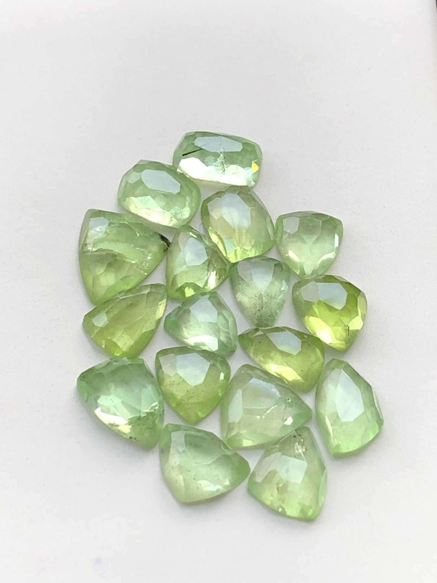 Peridot rose cuts natural 58 carats flat bacj