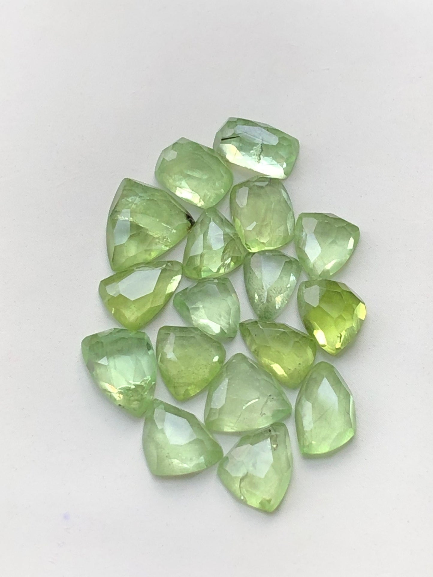 Peridot rose cuts natural 58 carats flat bacj