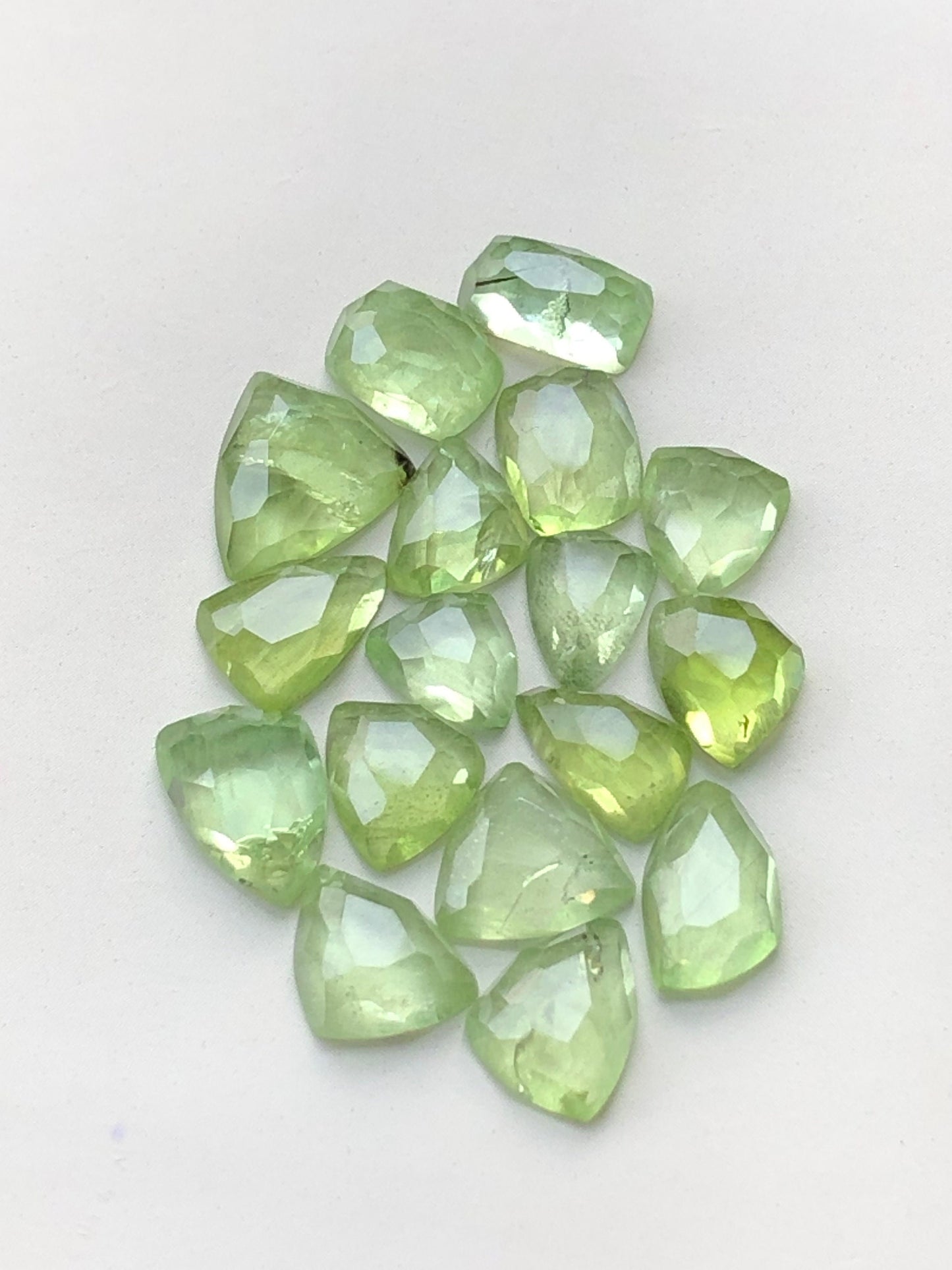 Peridot rose cuts natural 58 carats flat bacj