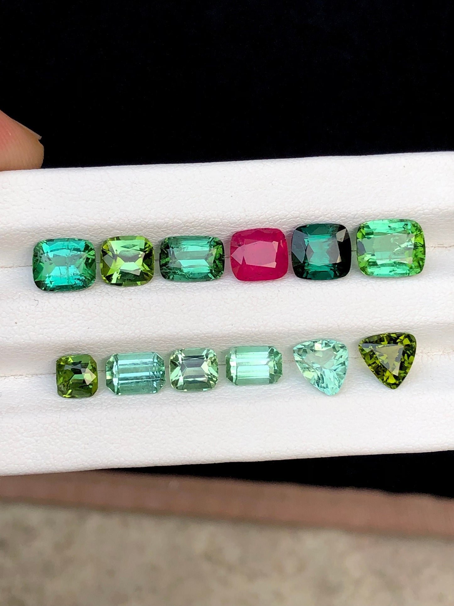 Blue green tourmaline 2 carat natural