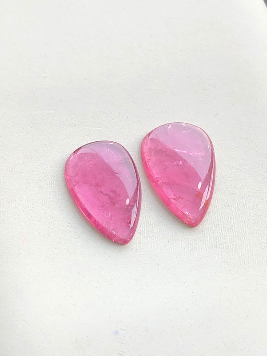 Bright pink tourmaline pair 8 carats flat back