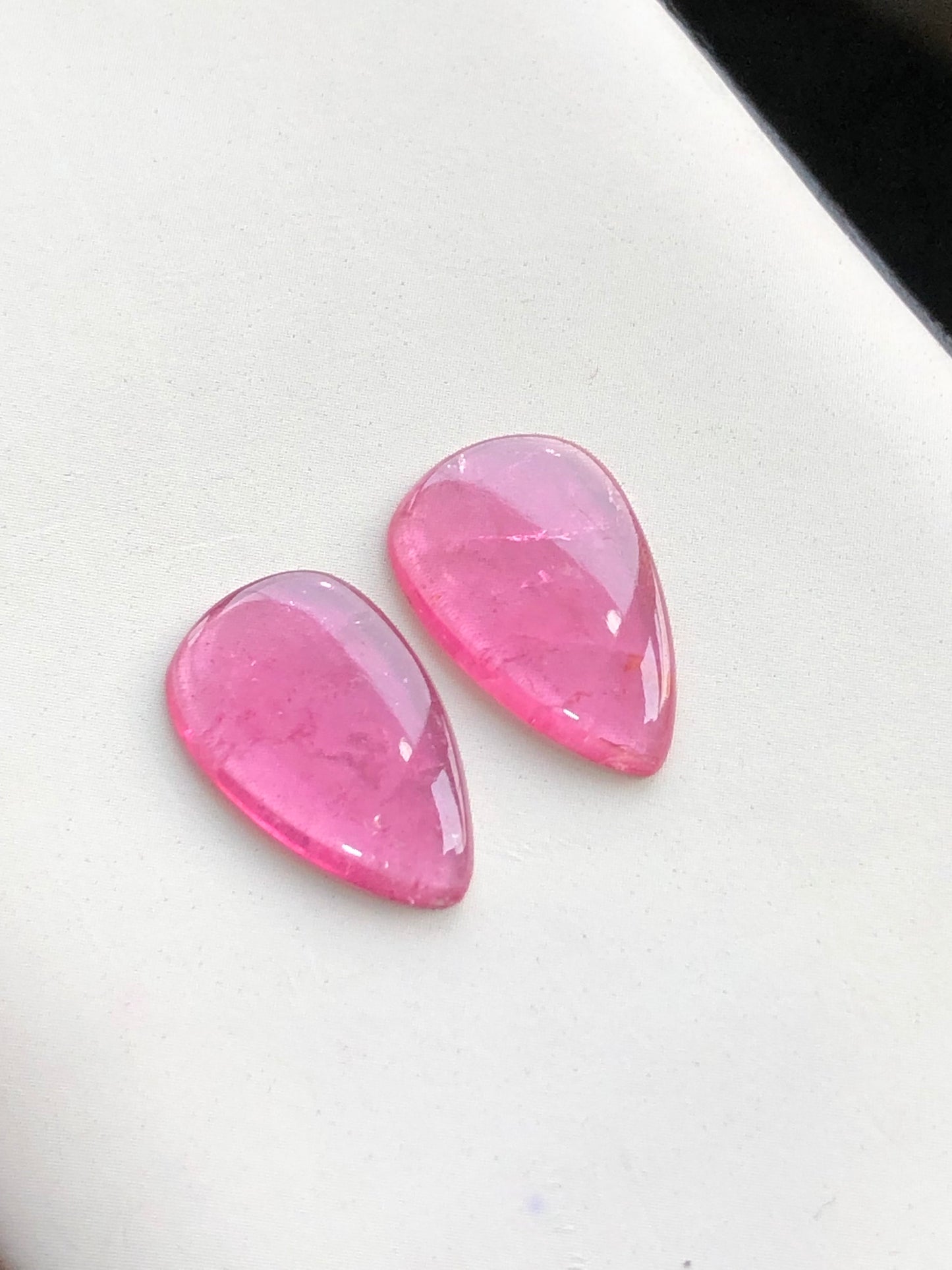 Bright pink tourmaline pair 8 carats flat back