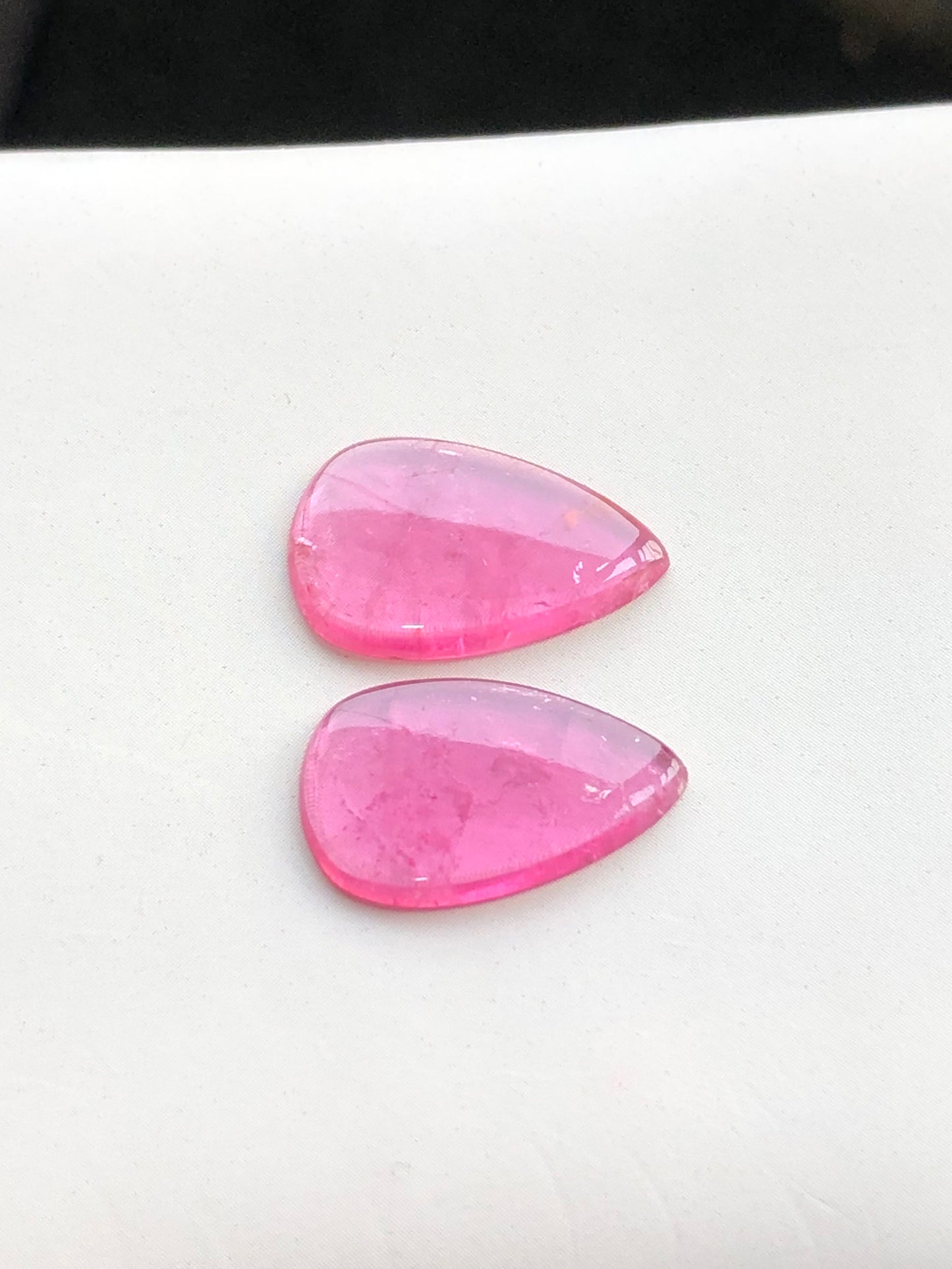 Bright pink tourmaline pair 8 carats flat back