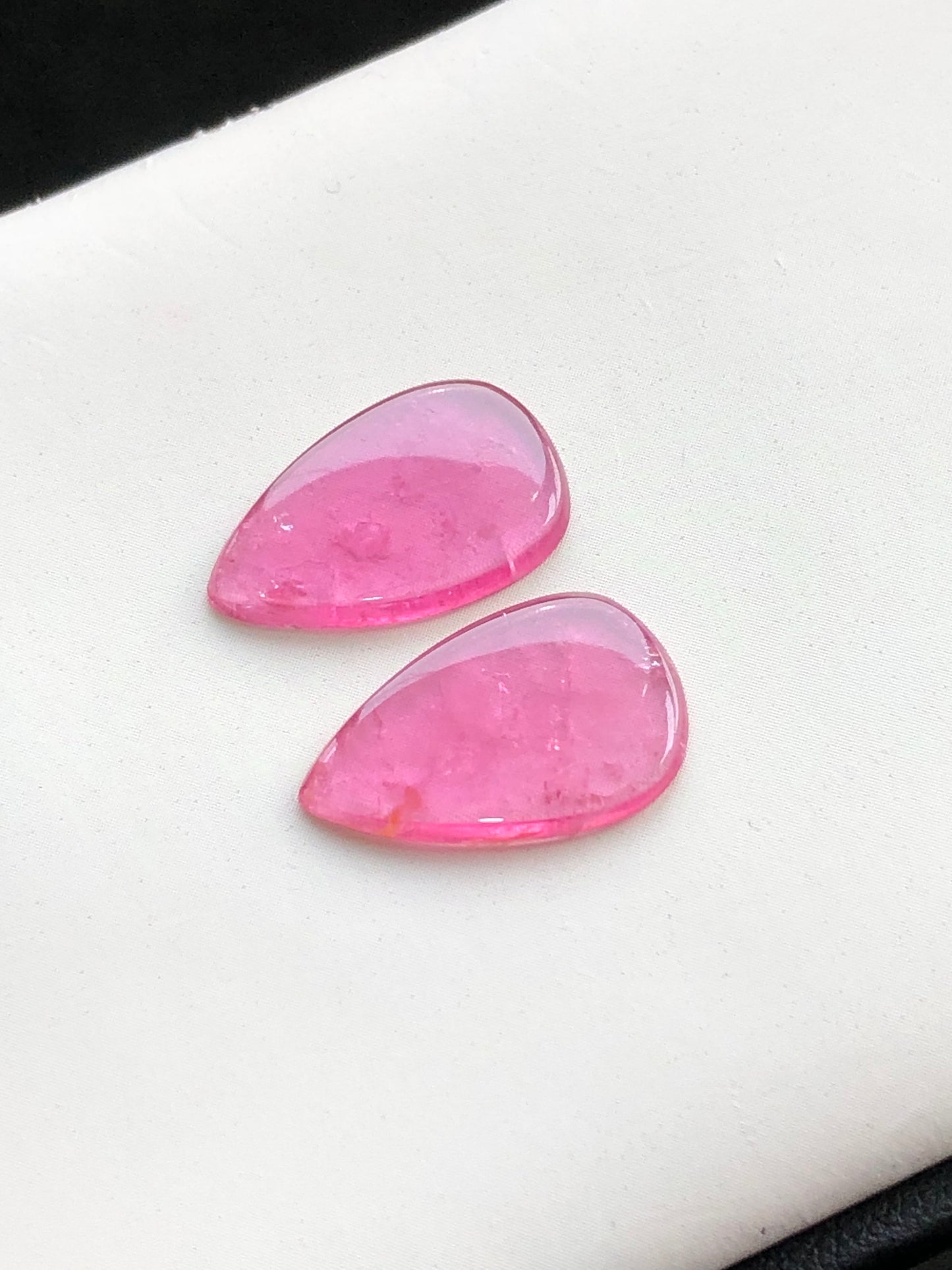 Bright pink tourmaline pair 8 carats flat back