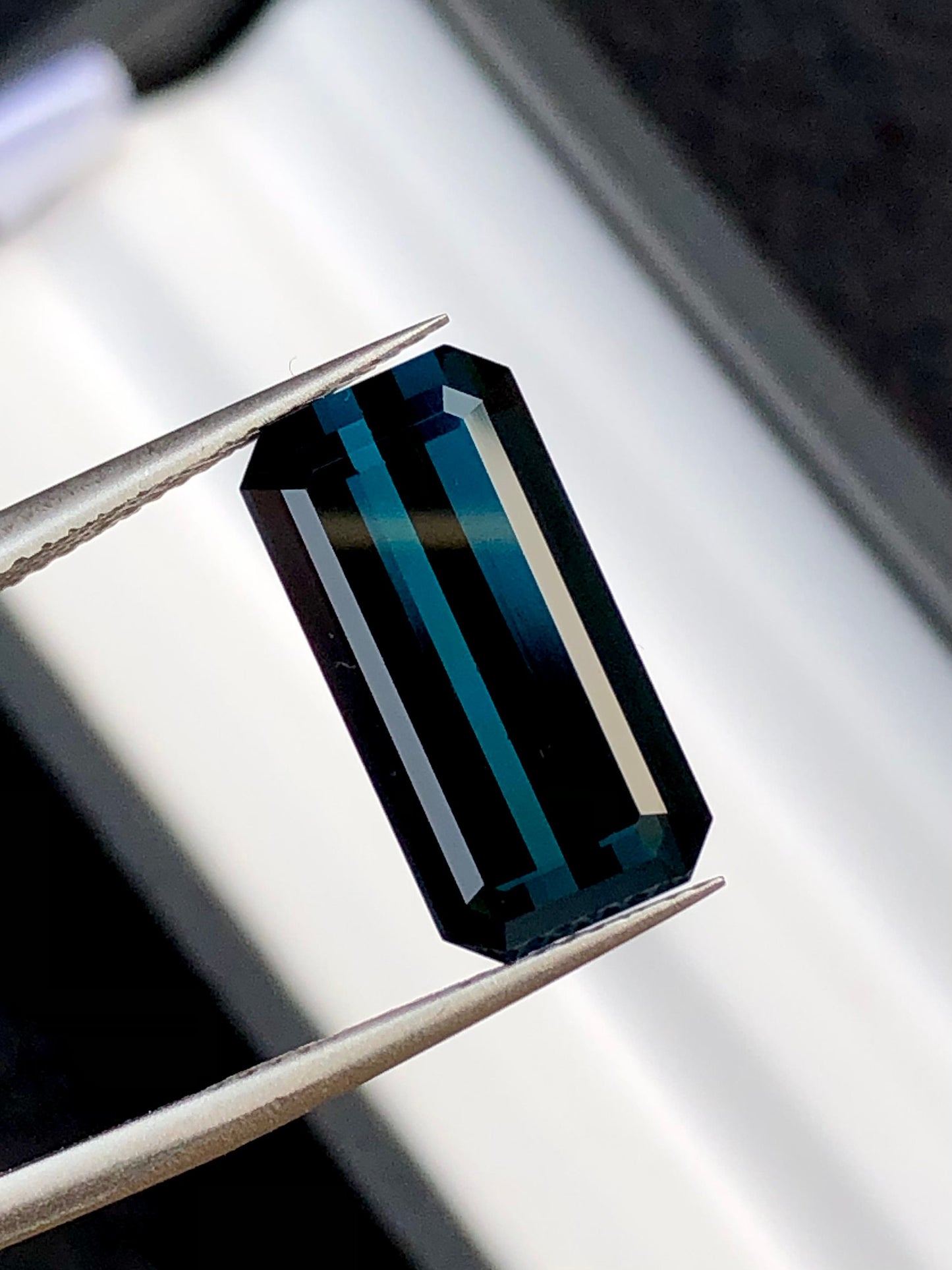 Dark indicolite tourmaline 7.40 carat natural