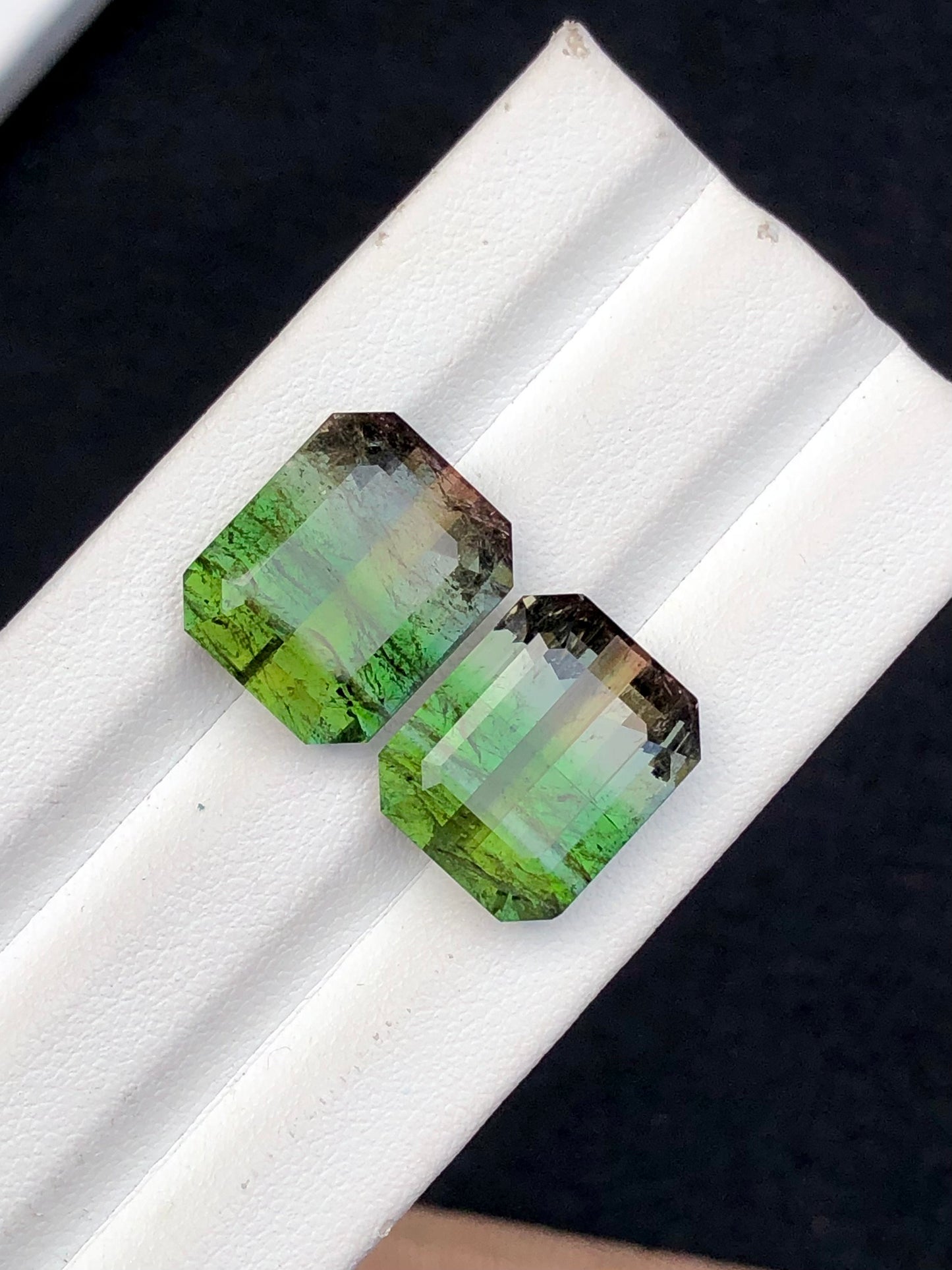 Bi colour tourmaline pair 20.90 carats