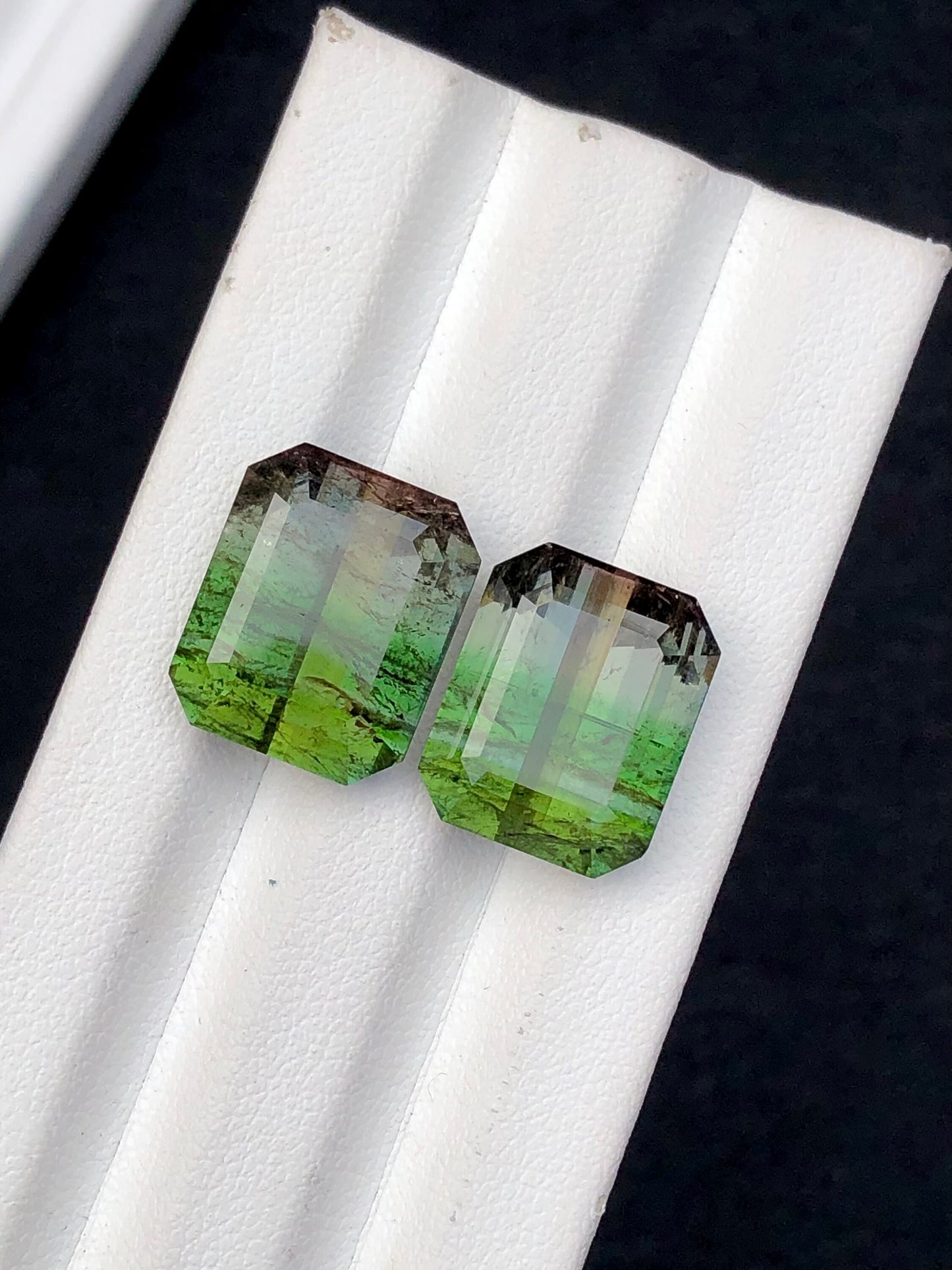 Bi colour tourmaline pair 20.90 carats