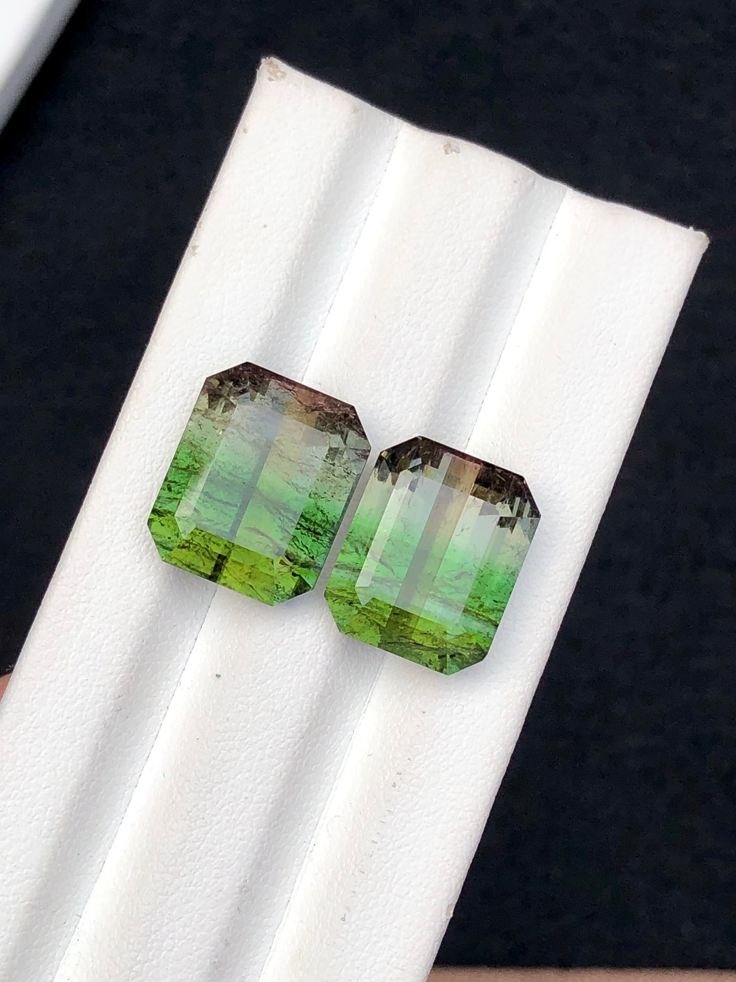 Bi colour tourmaline pair 20.90 carats