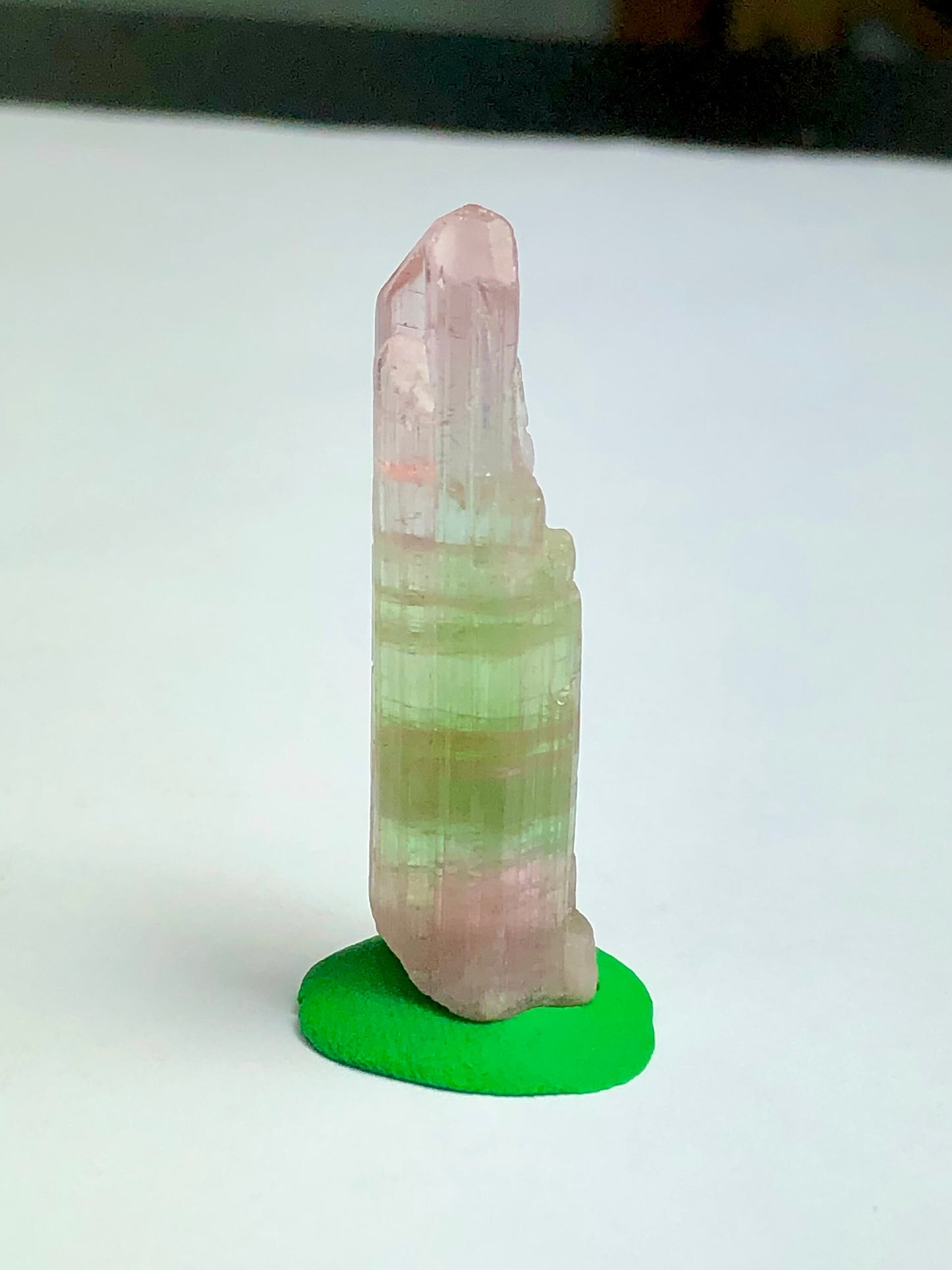 Tri colour tourmaline crystal 6.73 gram