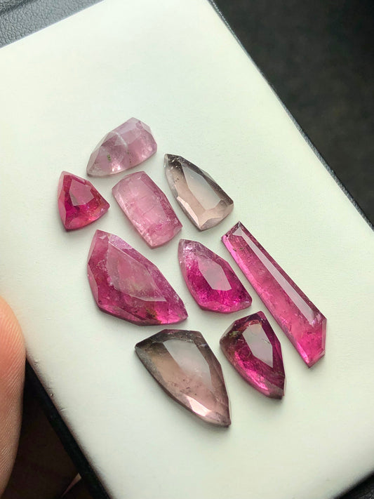 hot pink tourmaline rose cuts 43.20 perfect for jewellery good size ,loose gemstones,ring ,necklace,earrings,jewelle