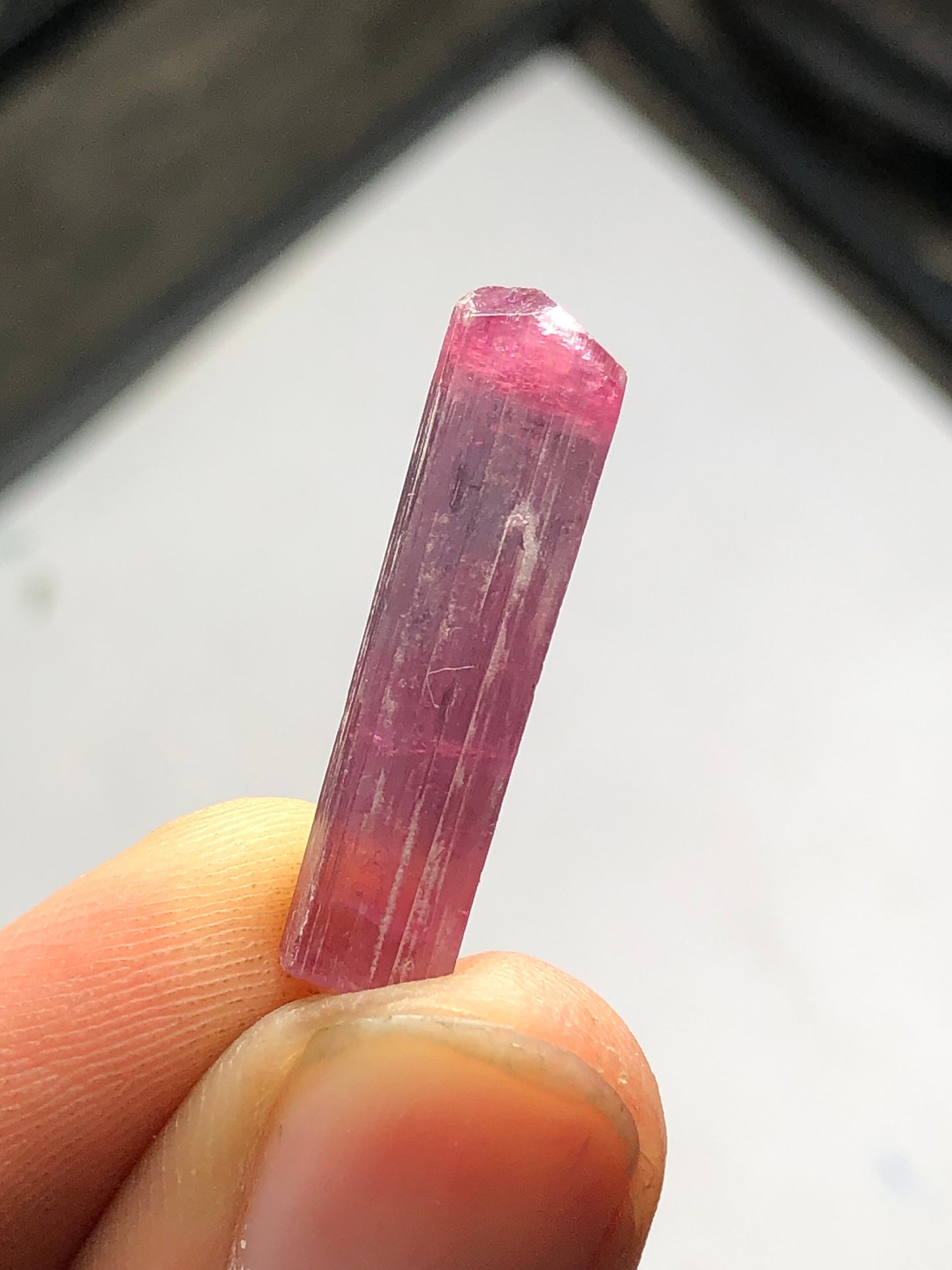 Tri colour tourmaline crystal 11.60 carat